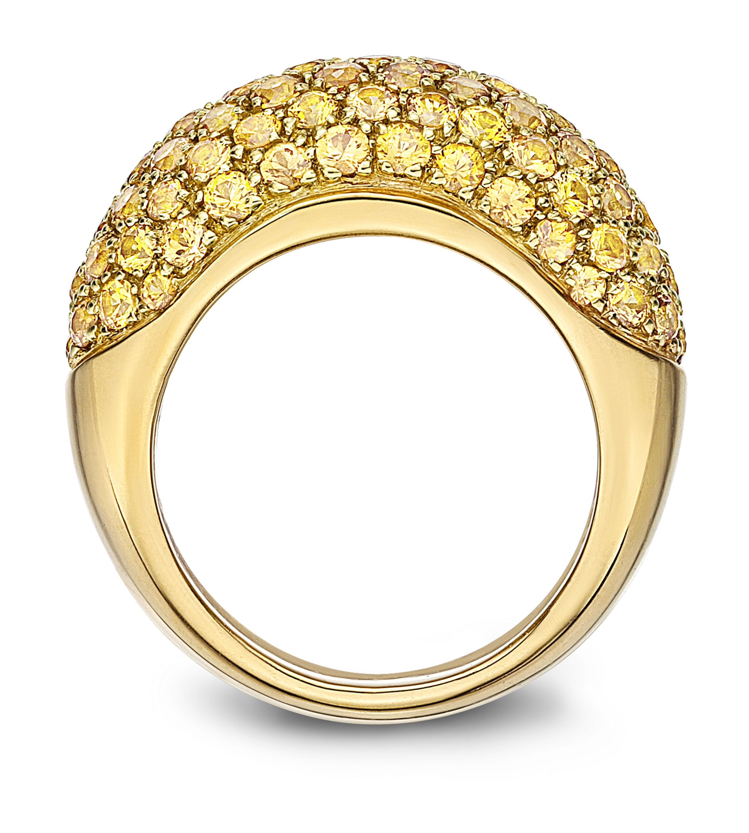 Ring Pavé Wide Yellow Sapphire #55
