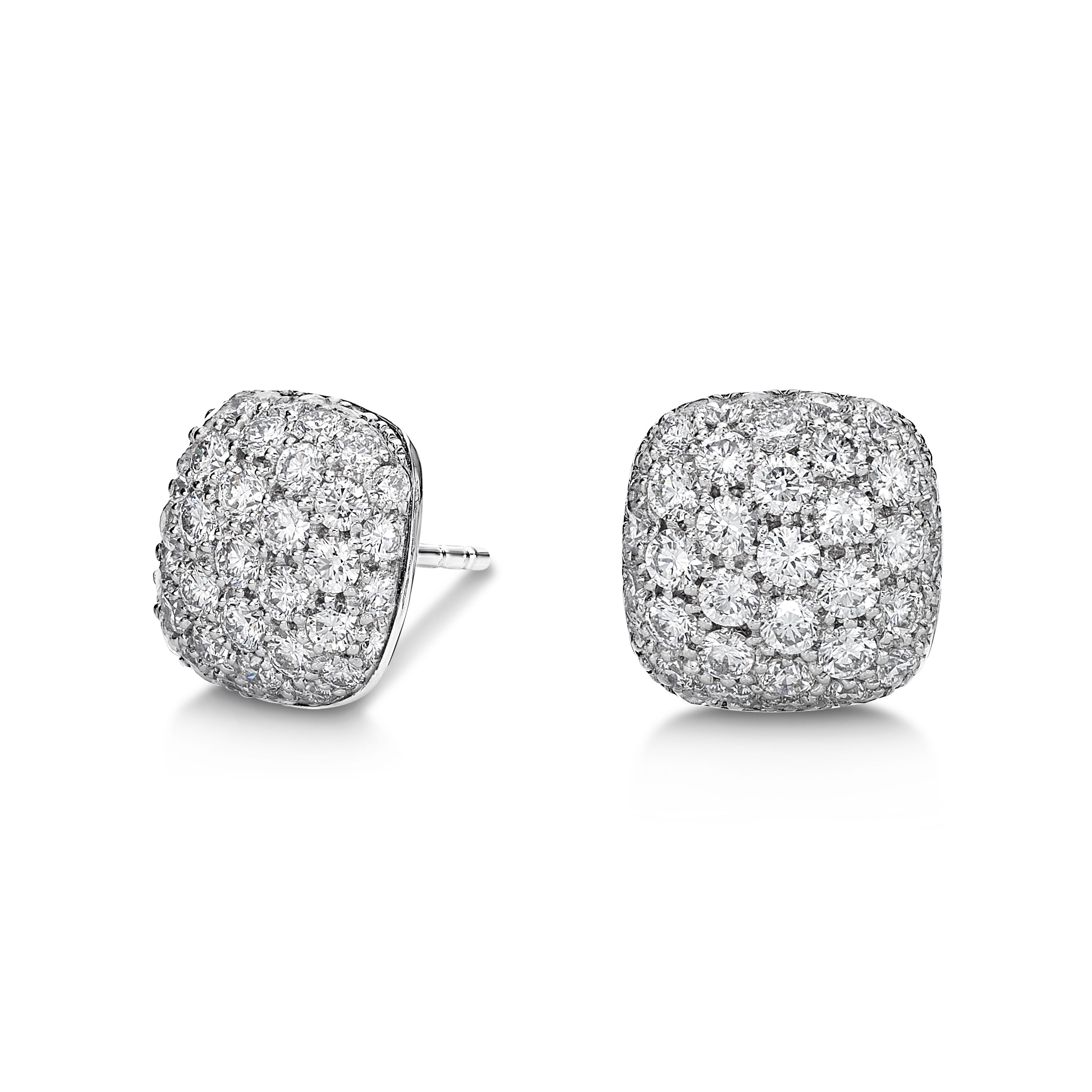 Earrings Cushion Wide Diamond
