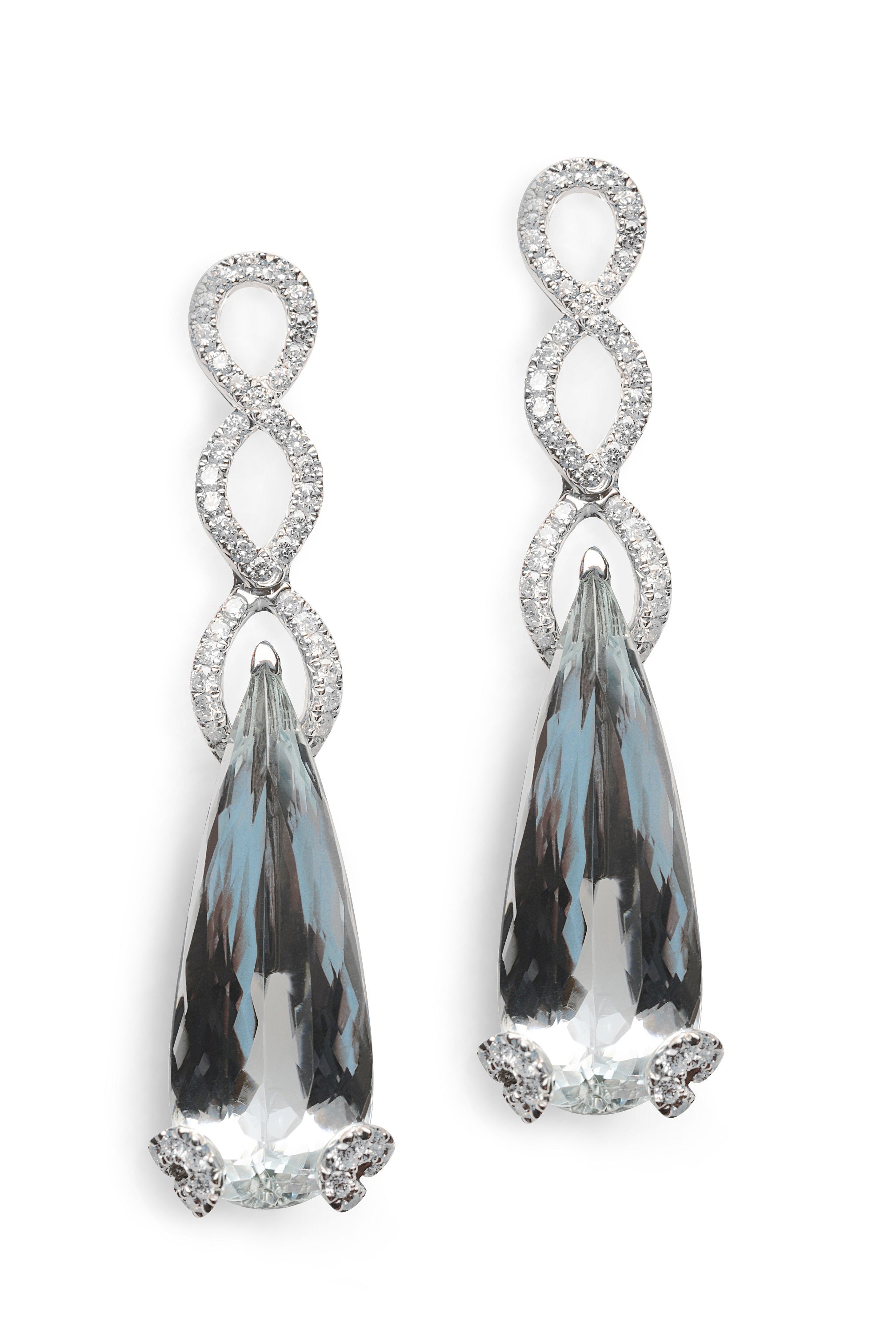 Earrings Endless Star Aquamarine Short