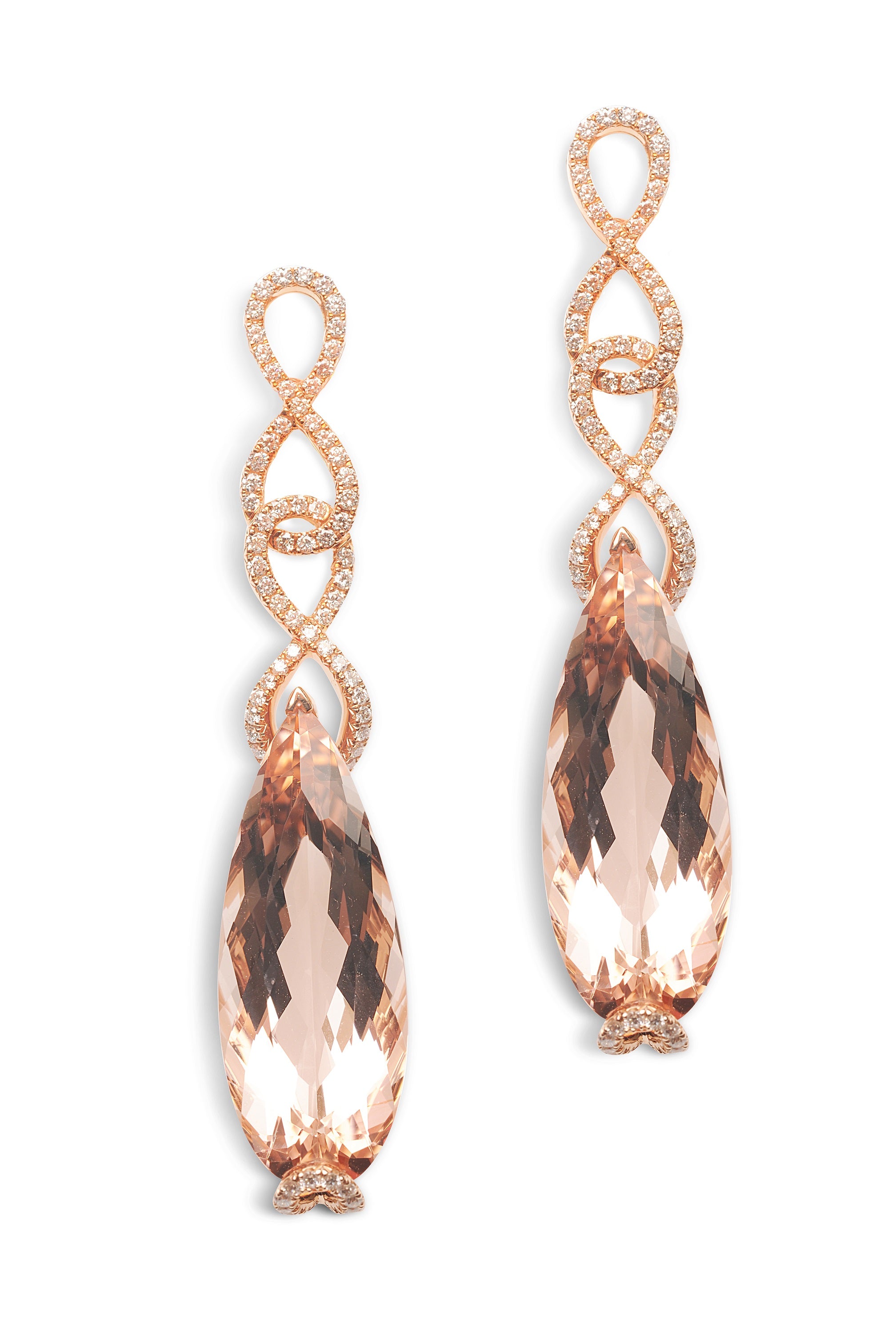 Earrings Endless Star Morganite Medium
