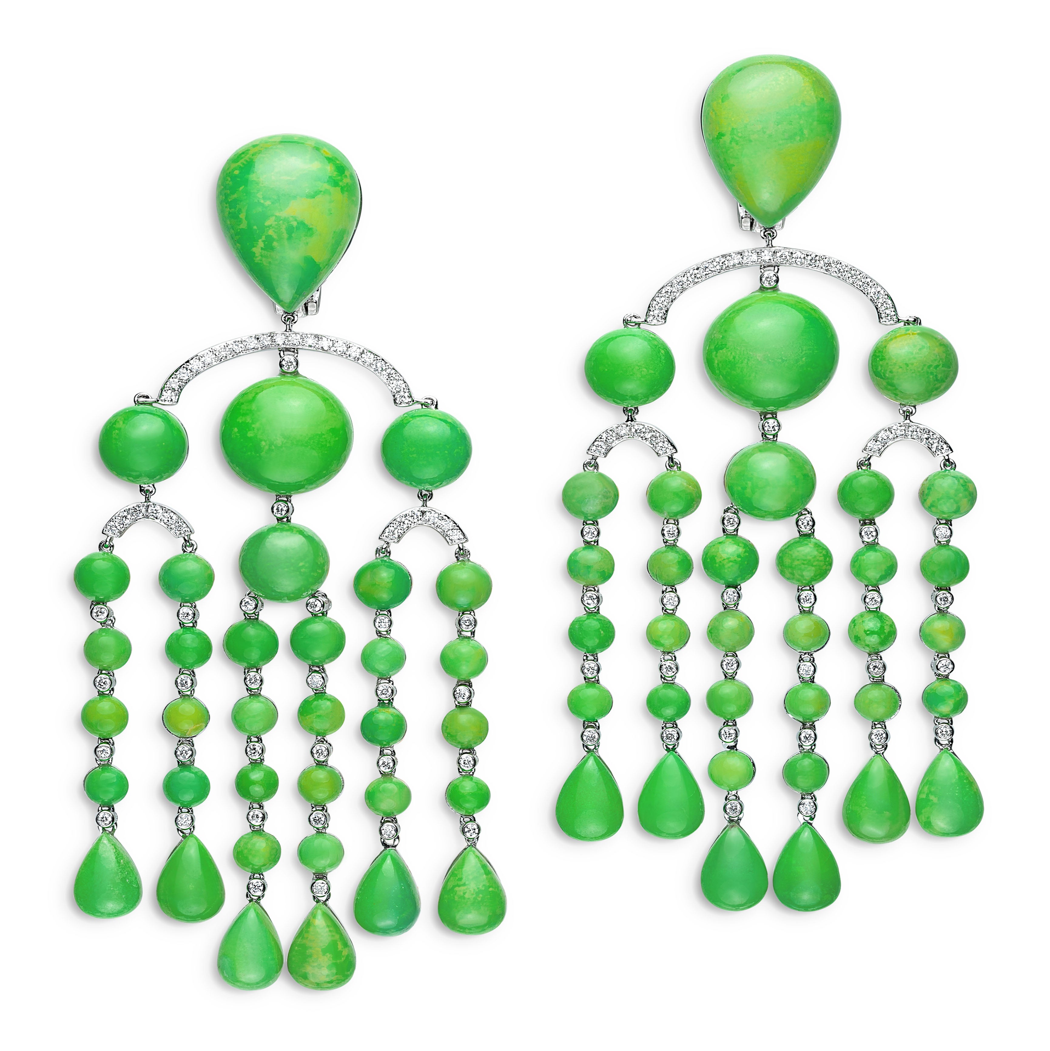 Earrings Chandelier Green Turquoise