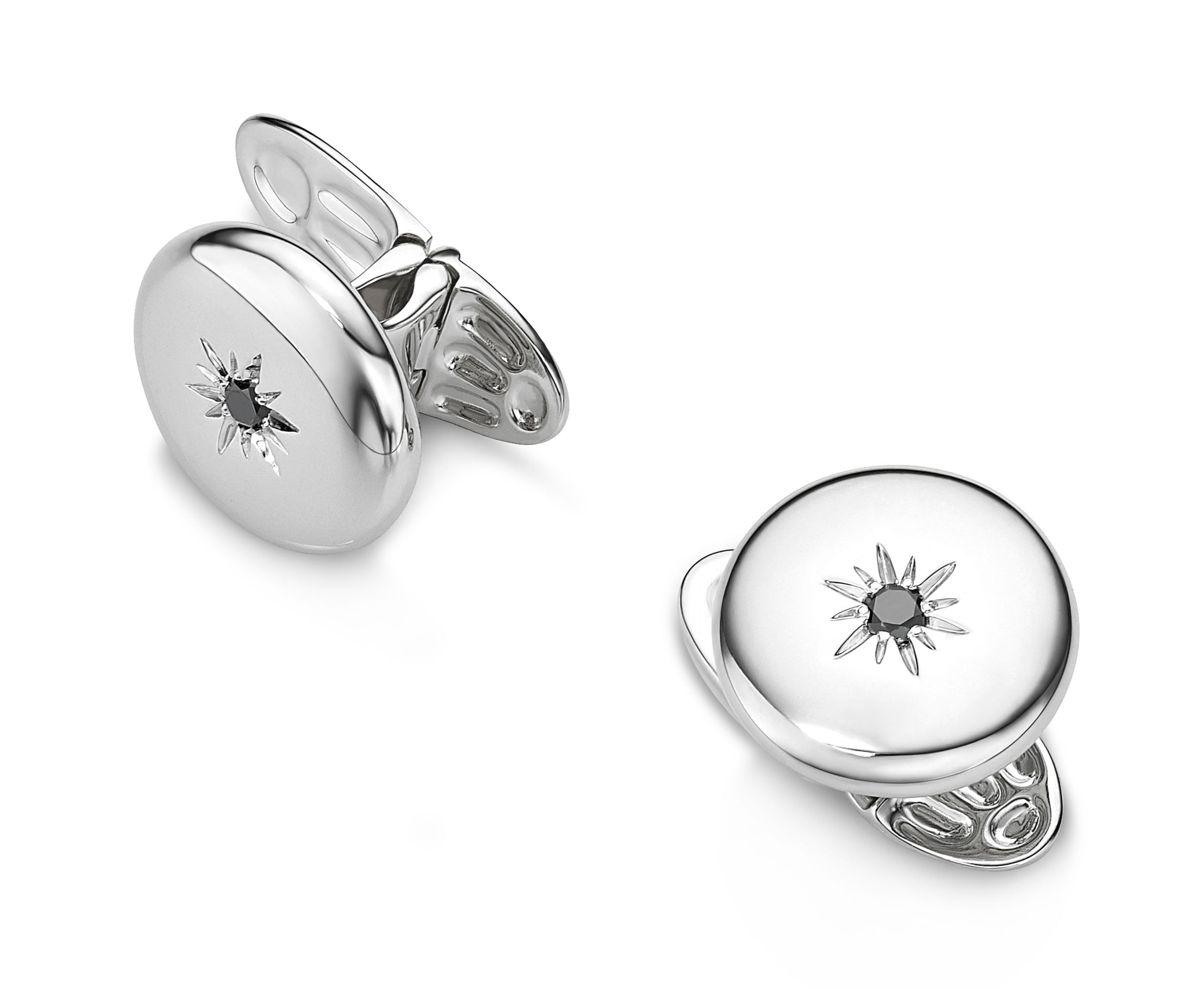 Cufflinks with Stars Black Diamond