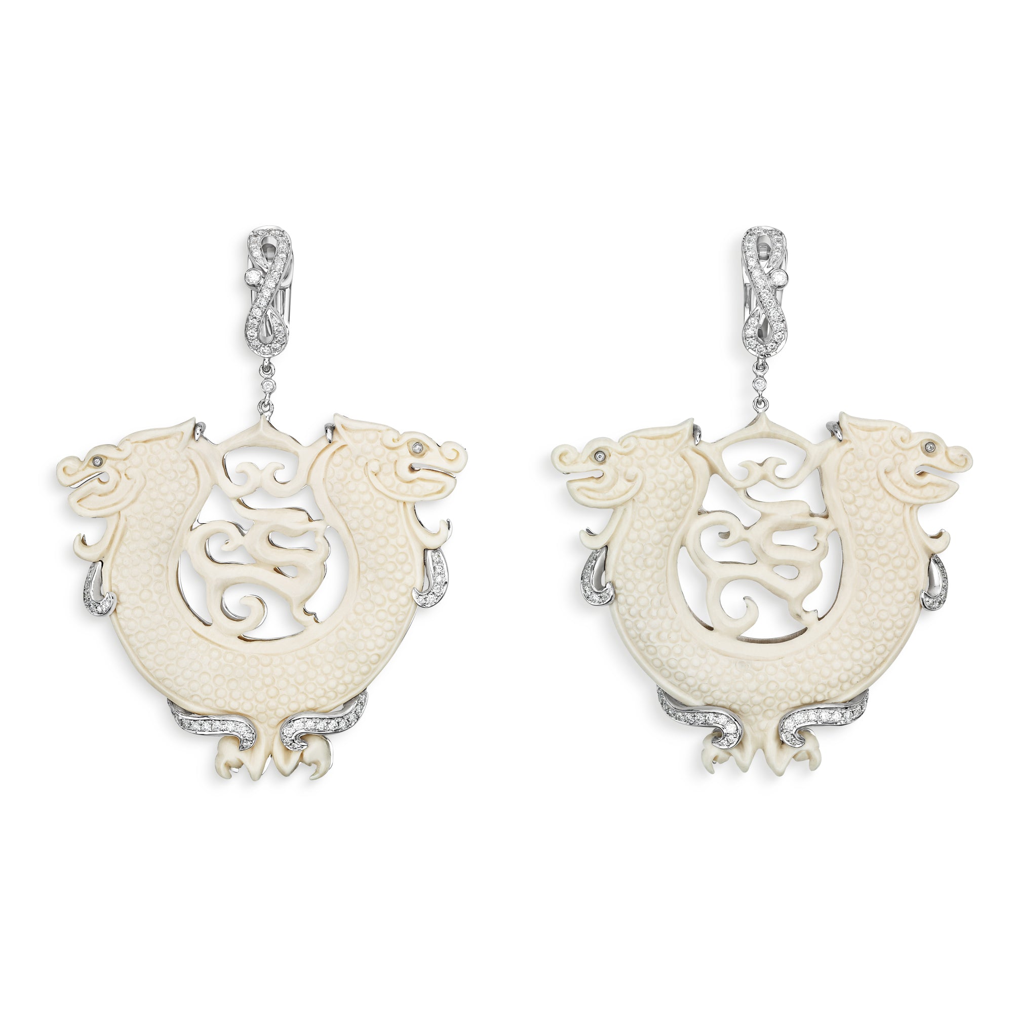 Earrings Carved Diane Mammoth