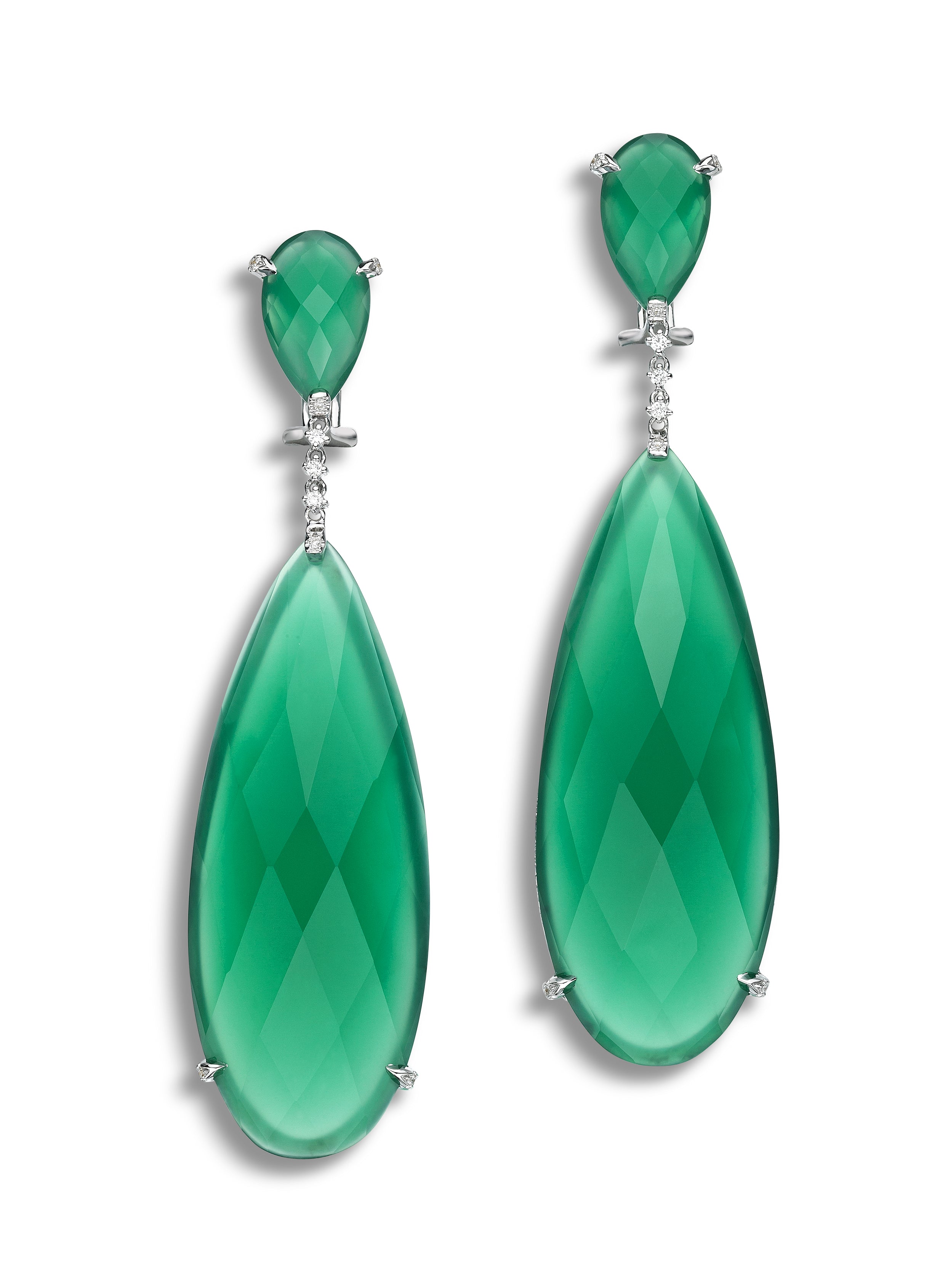 Earrings Green Agate