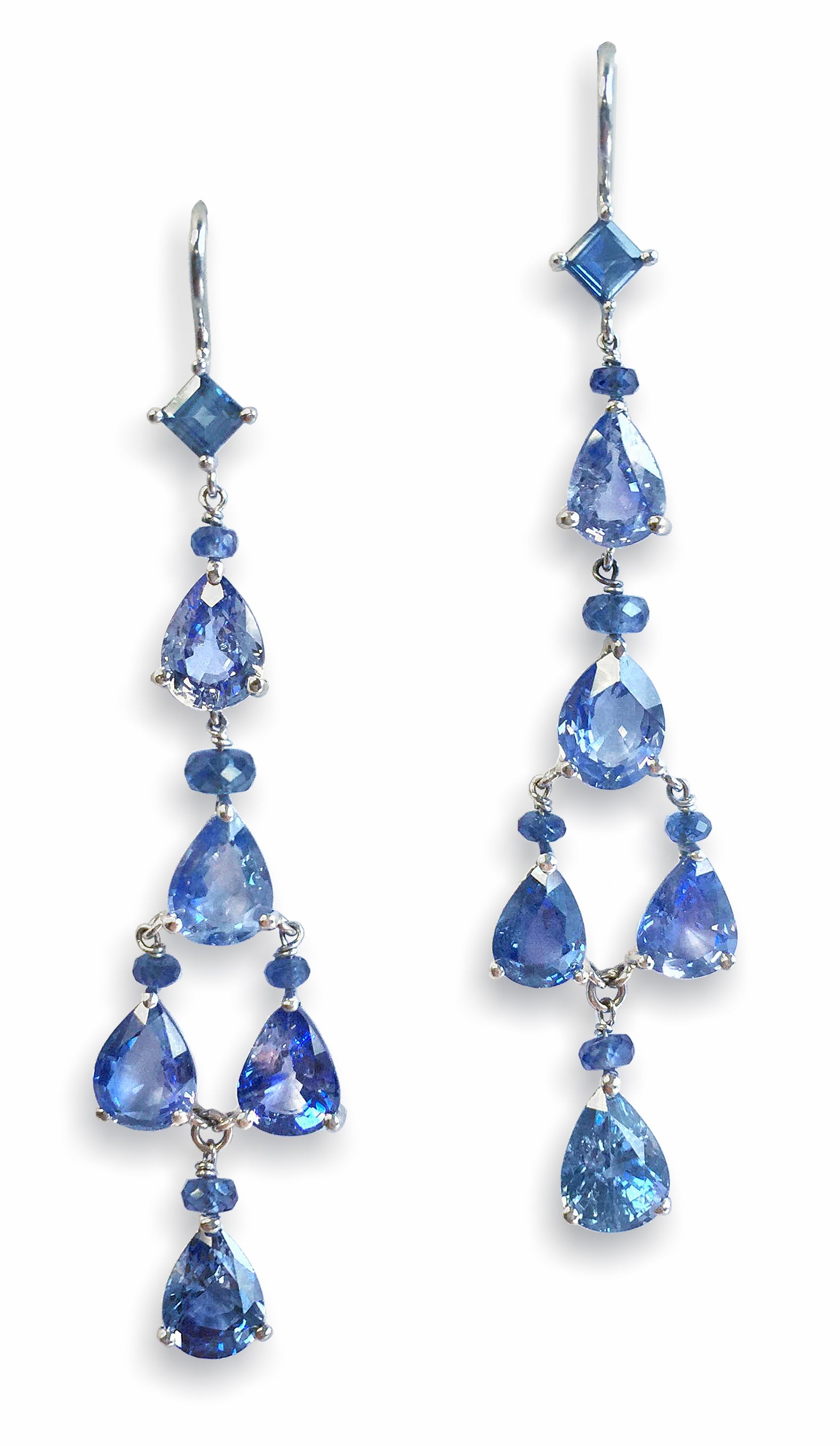 Earrings Chandeliers Blue Sapphire