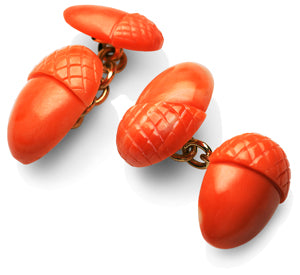 Cufflinks Acorn Coral