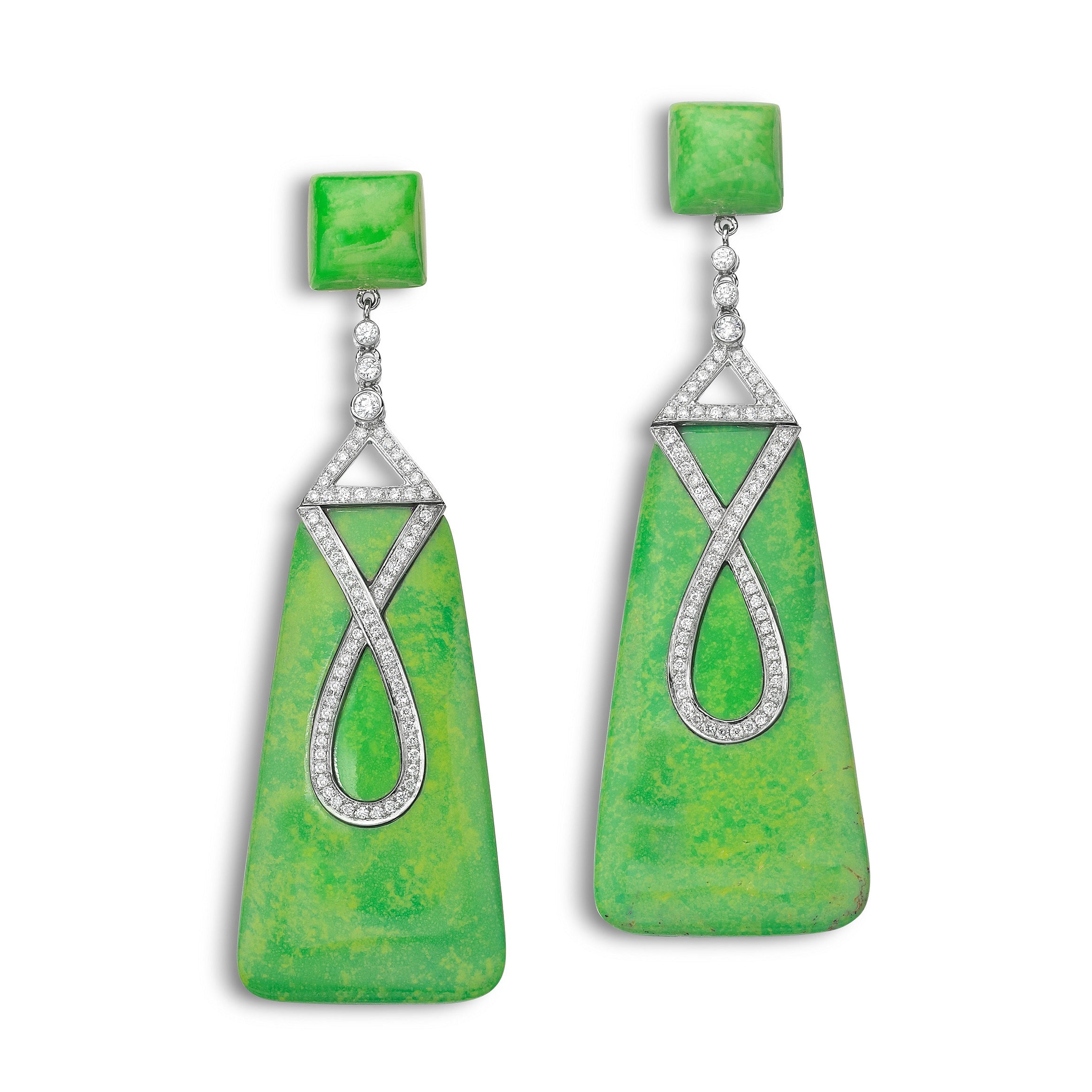 Earrings Arabesque Green Turquoise