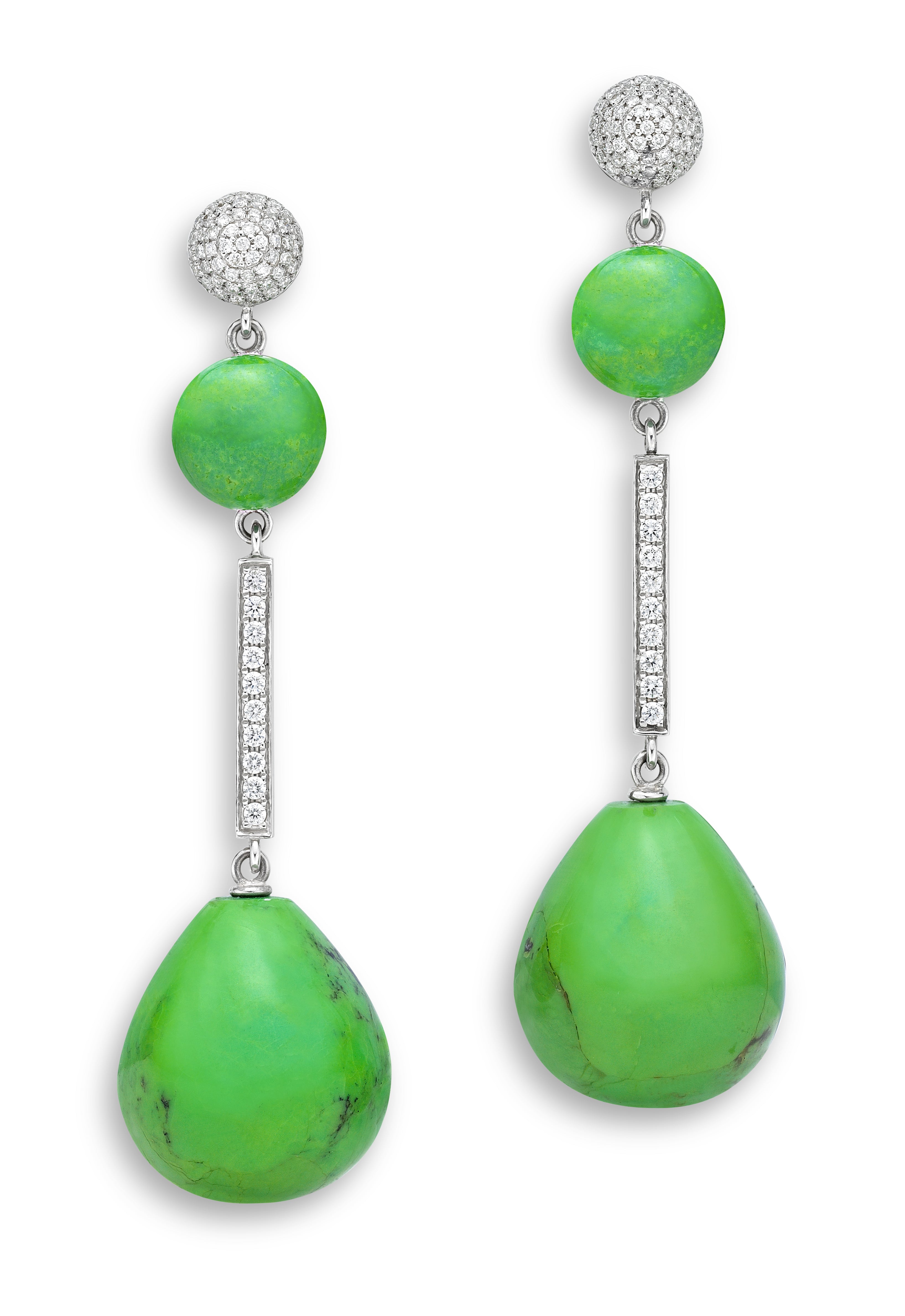 Earrings Dot'n Drop Green Turquoise