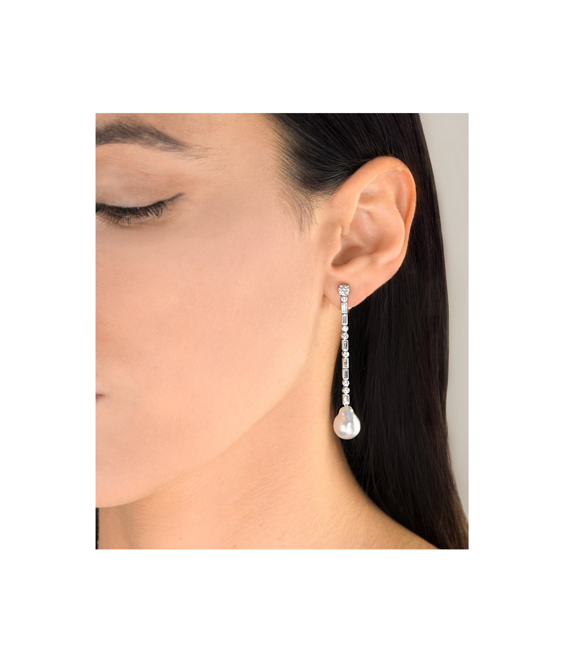 Earrings Freshwater Pearls Grey