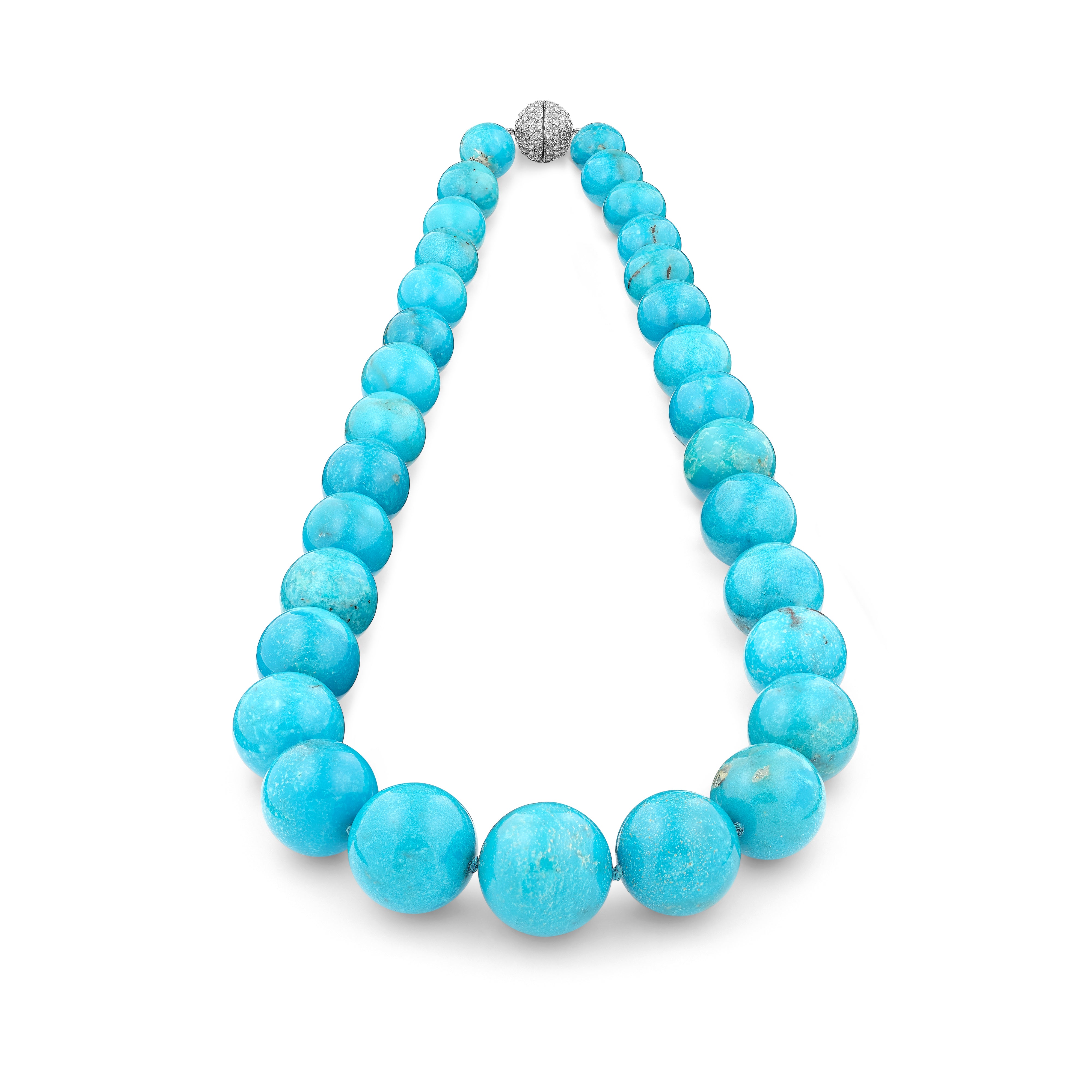 Necklace Blue Turquoise Globes