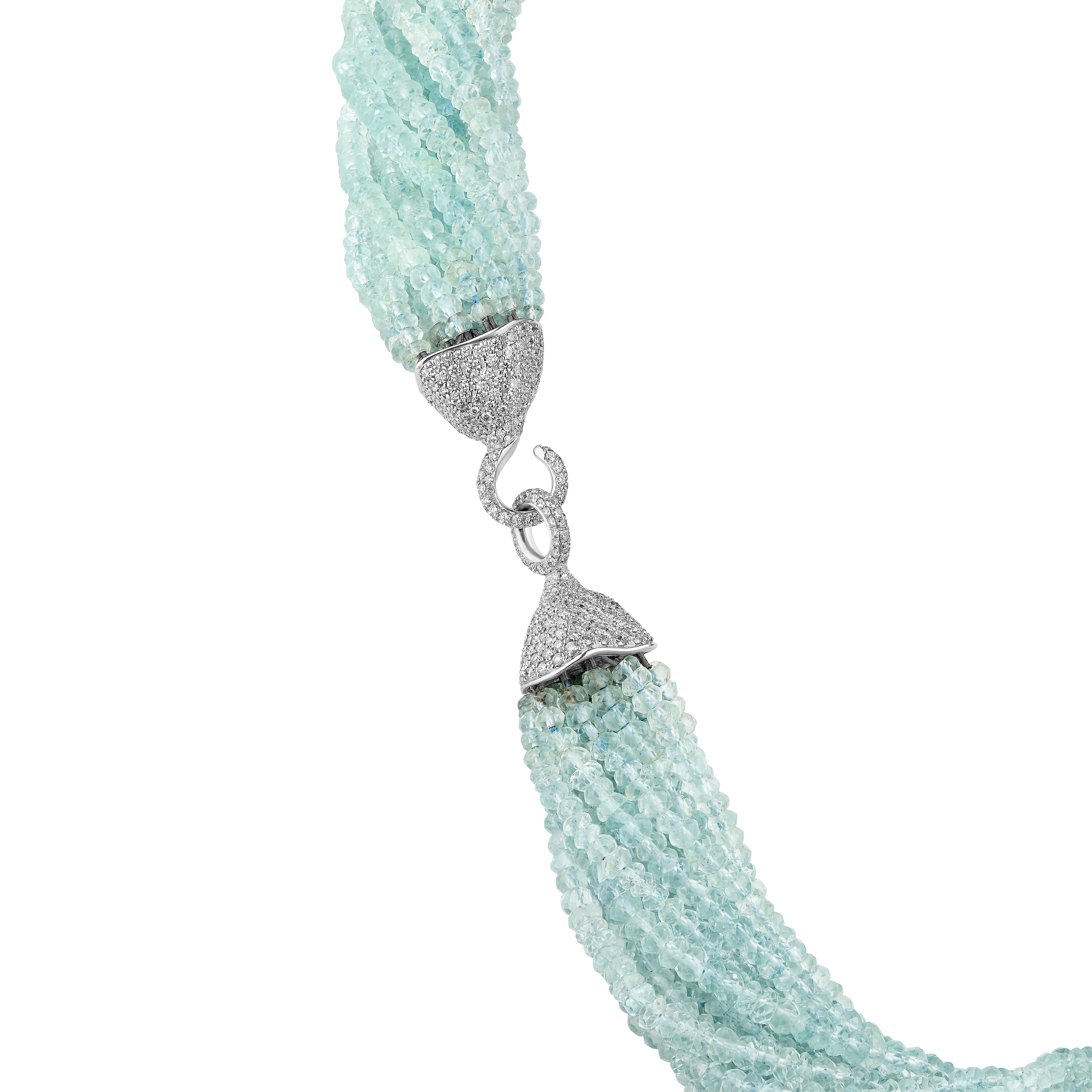 Necklace Waterfall Aquamarine