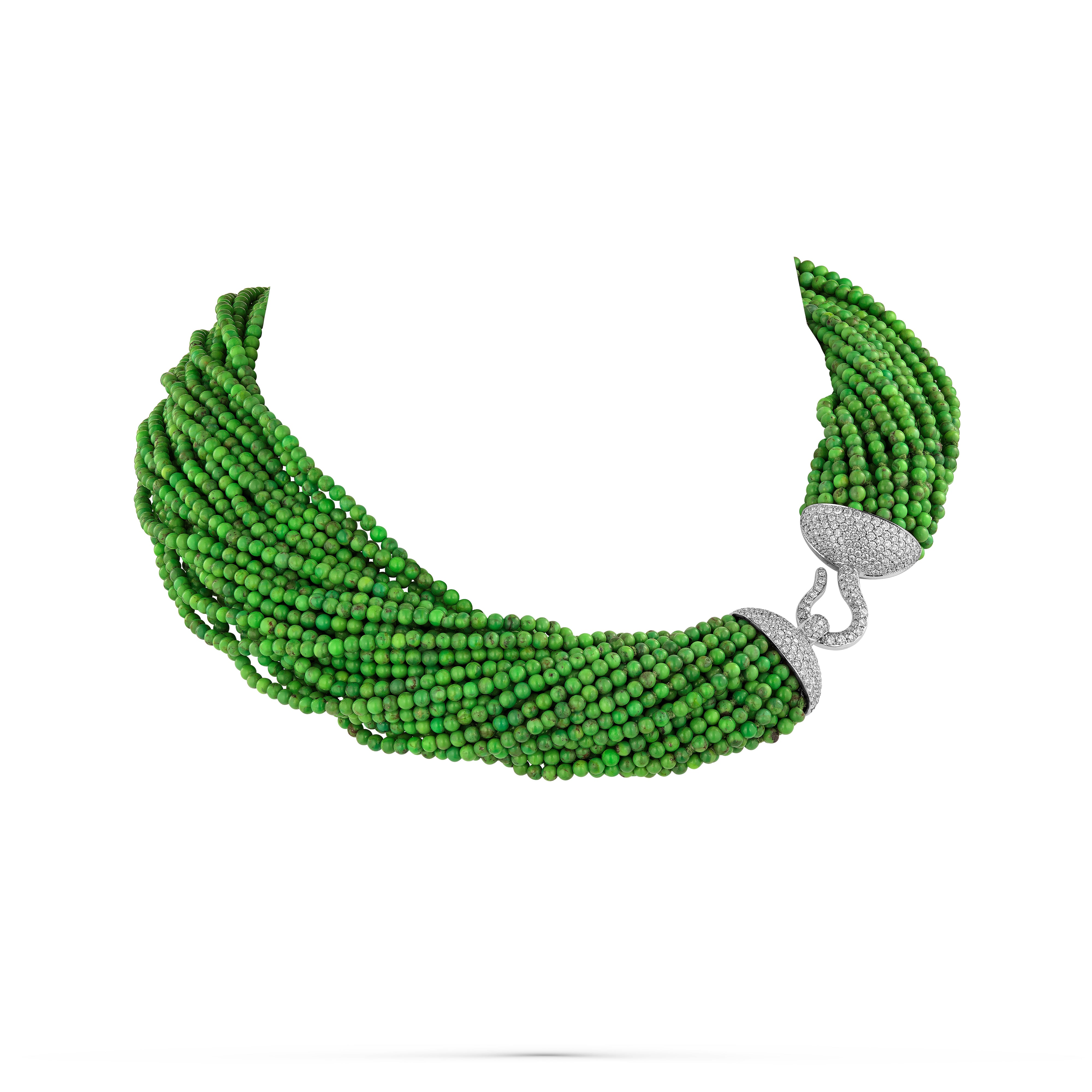 Necklace Green Turquoise 35 Rows