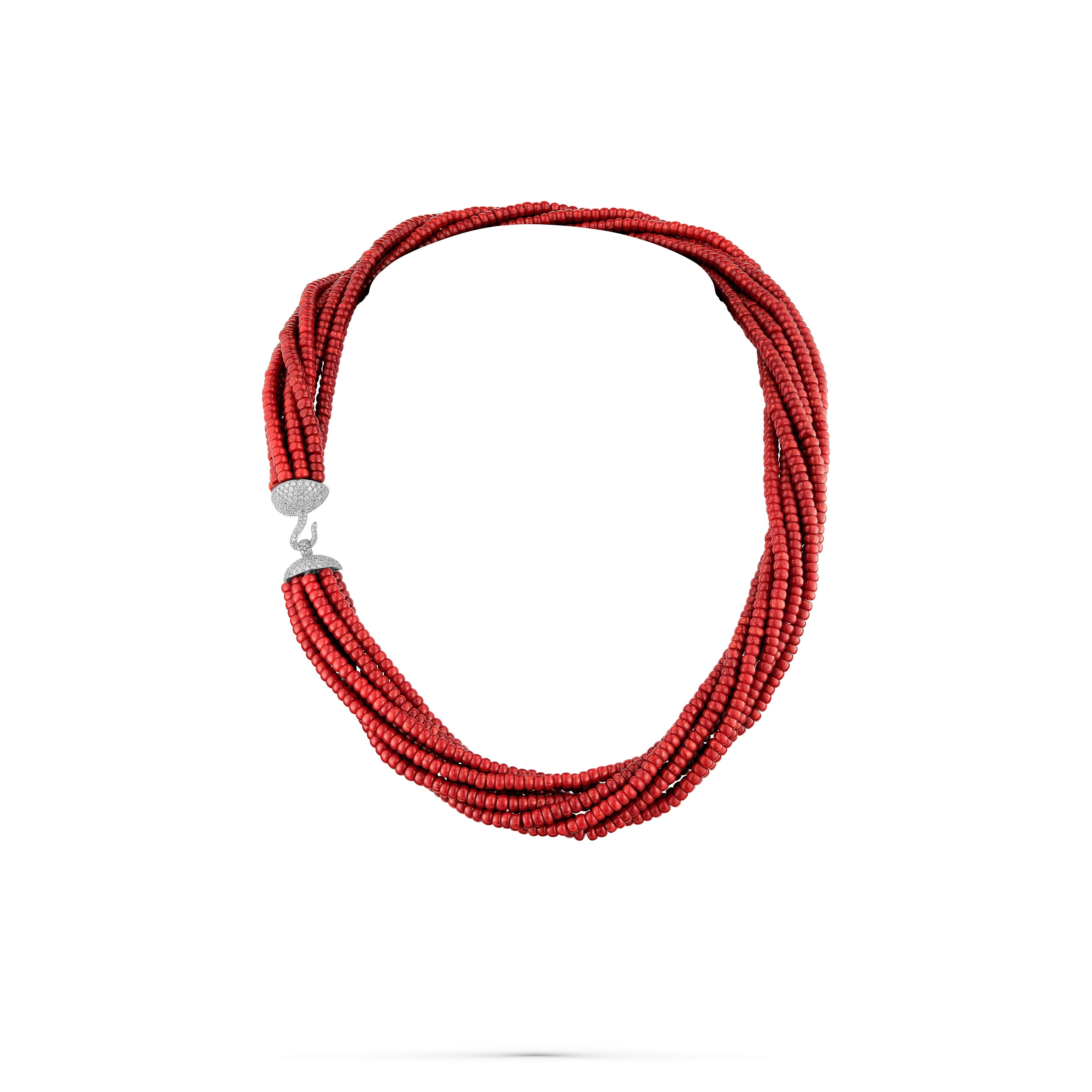 Necklace Red Coral 8 Rows