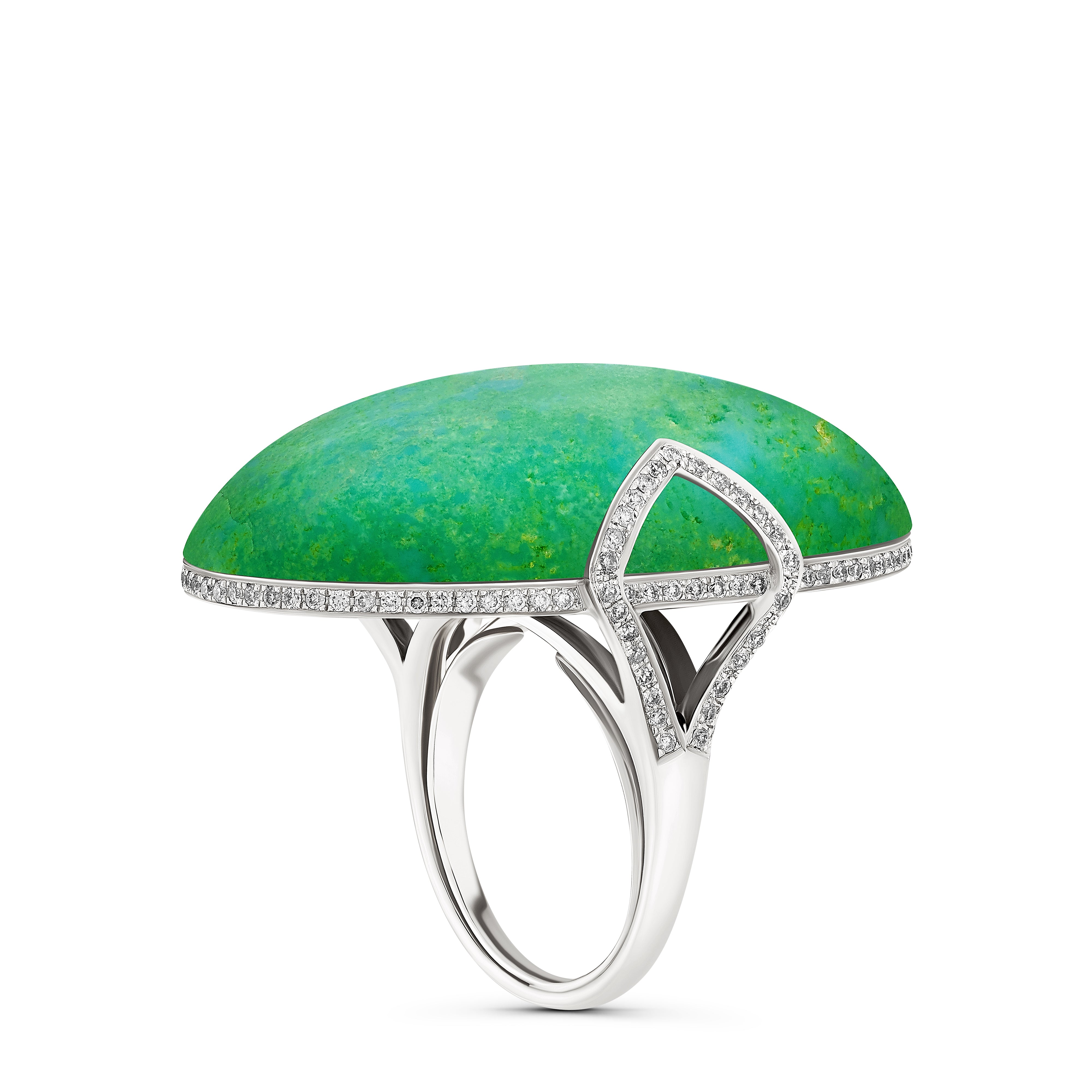 Ring Oval Cabochon Green Turquoise #53