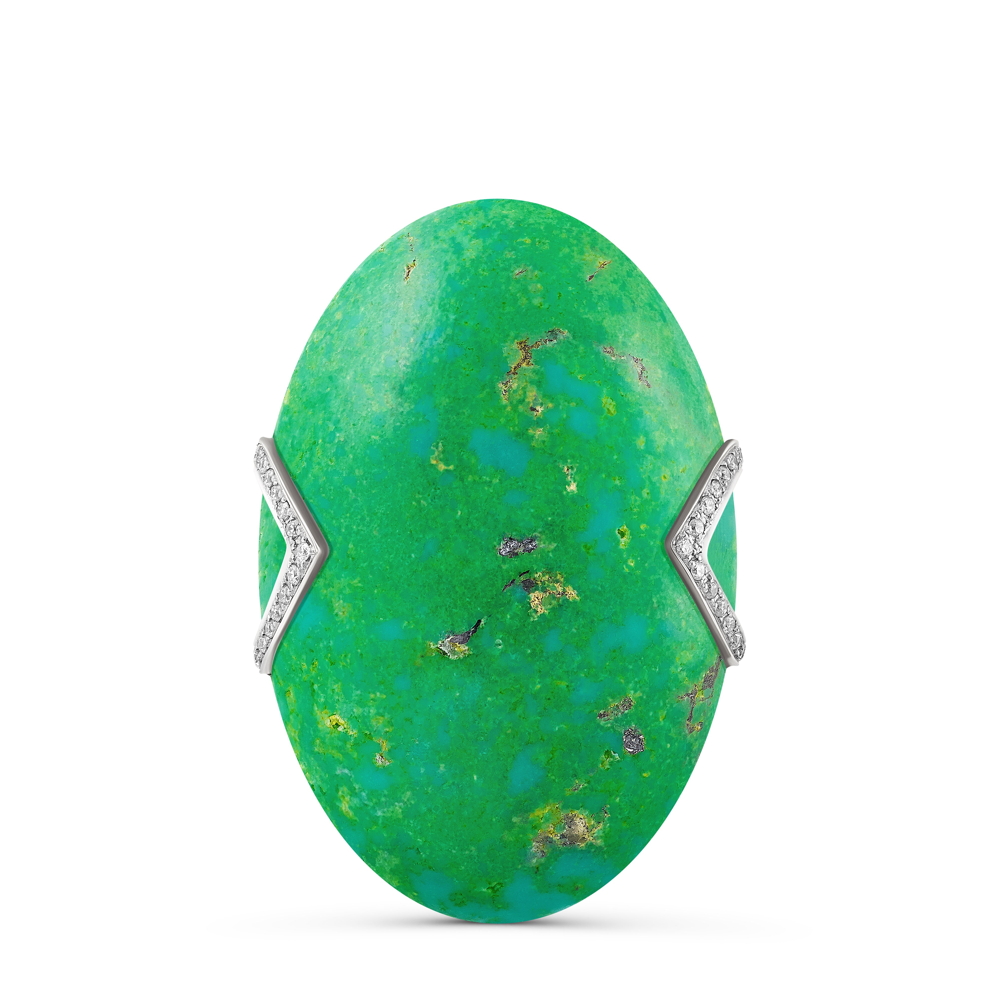 Ring Oval Cabochon Green Turquoise #53
