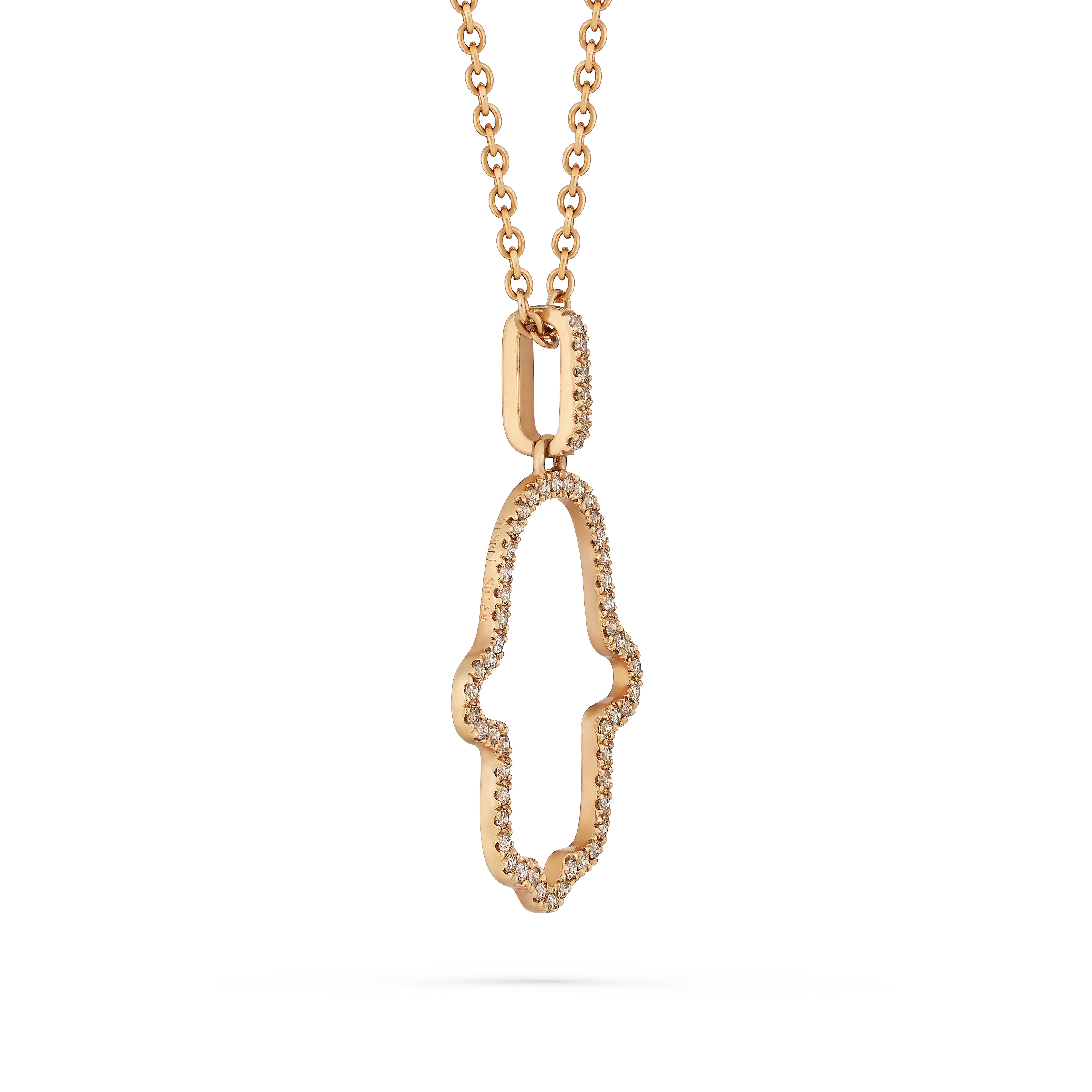 Pendant Fatima Hand Big Brown Diamond