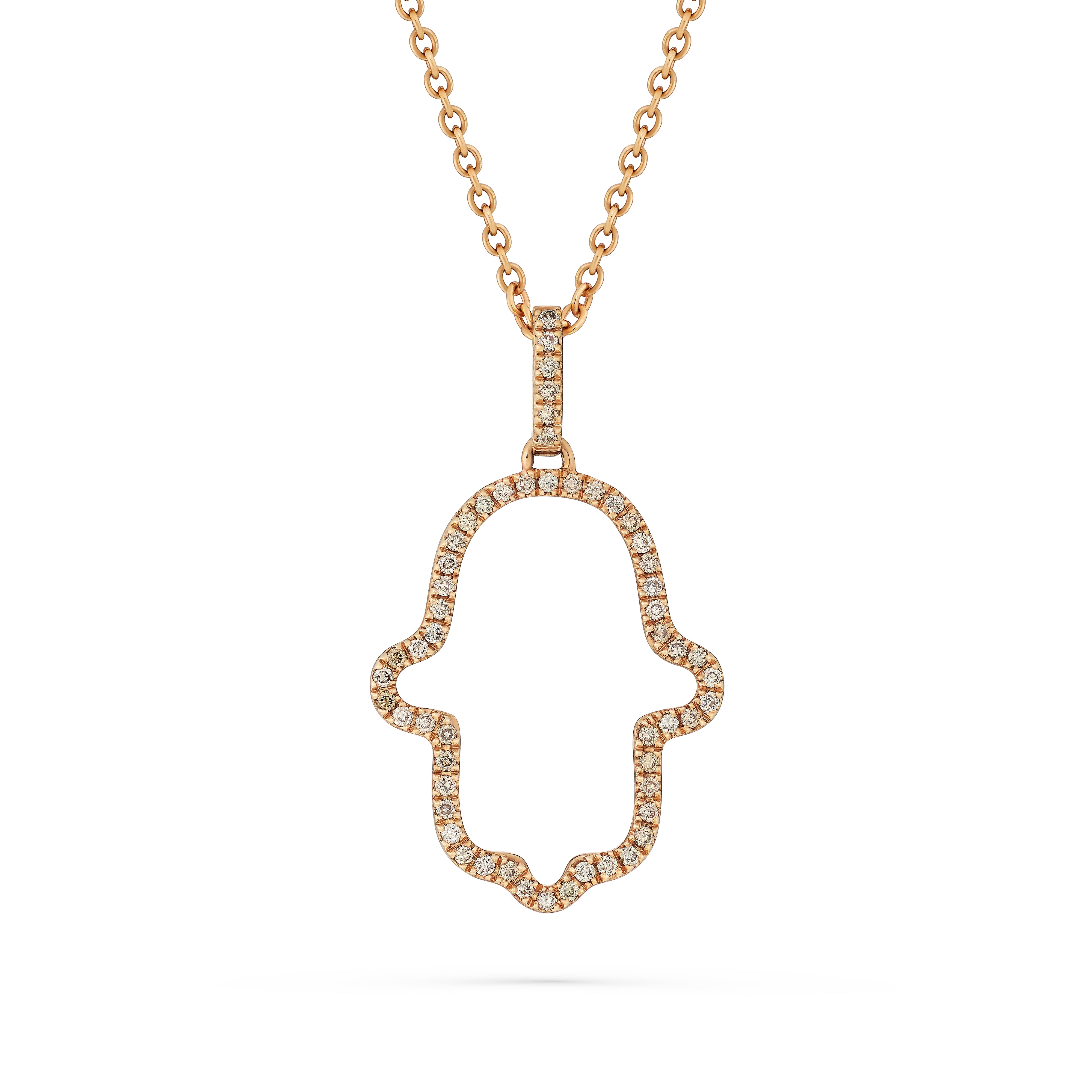 Pendant Fatima Hand Big Brown Diamond