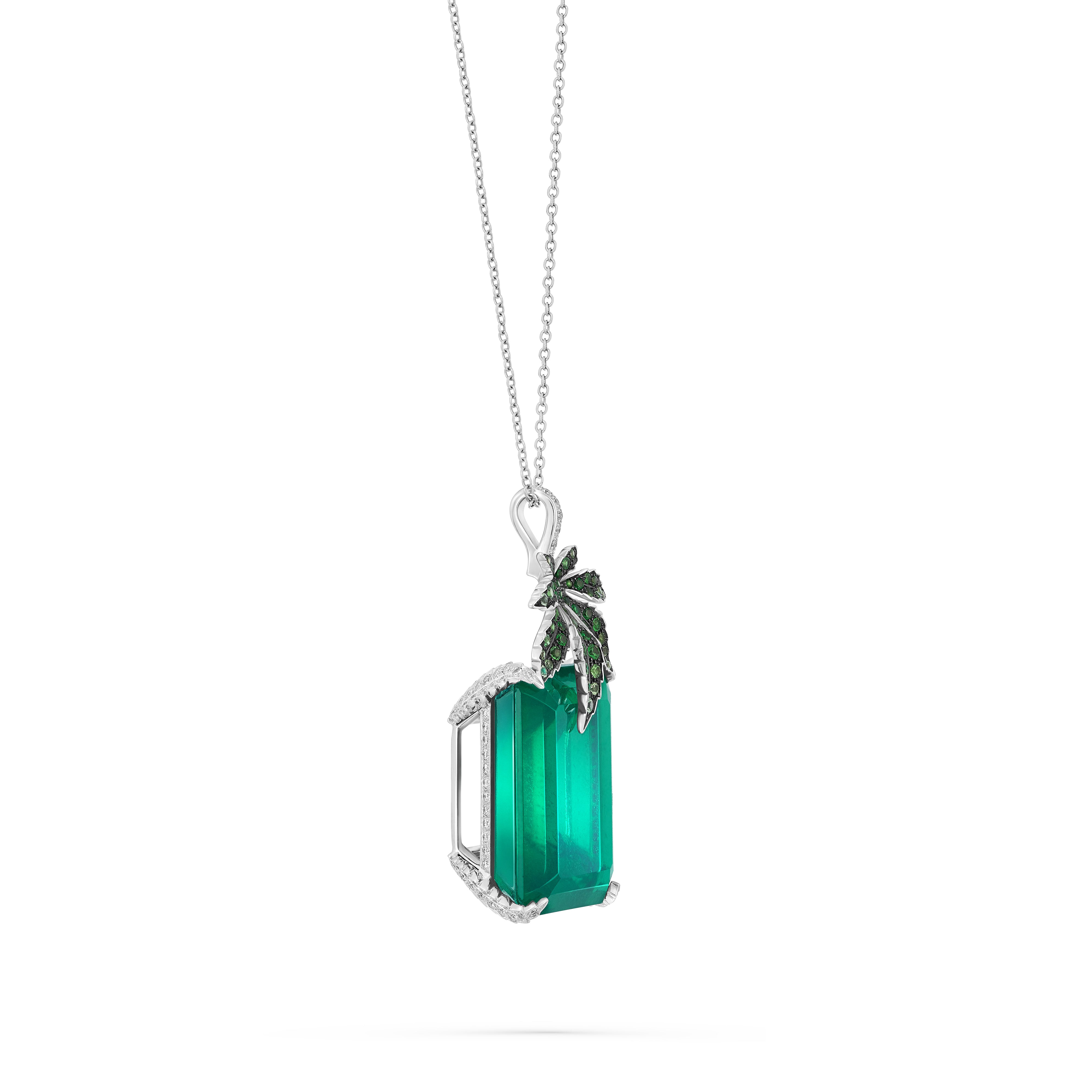 Pendant Leaf Green Topaz