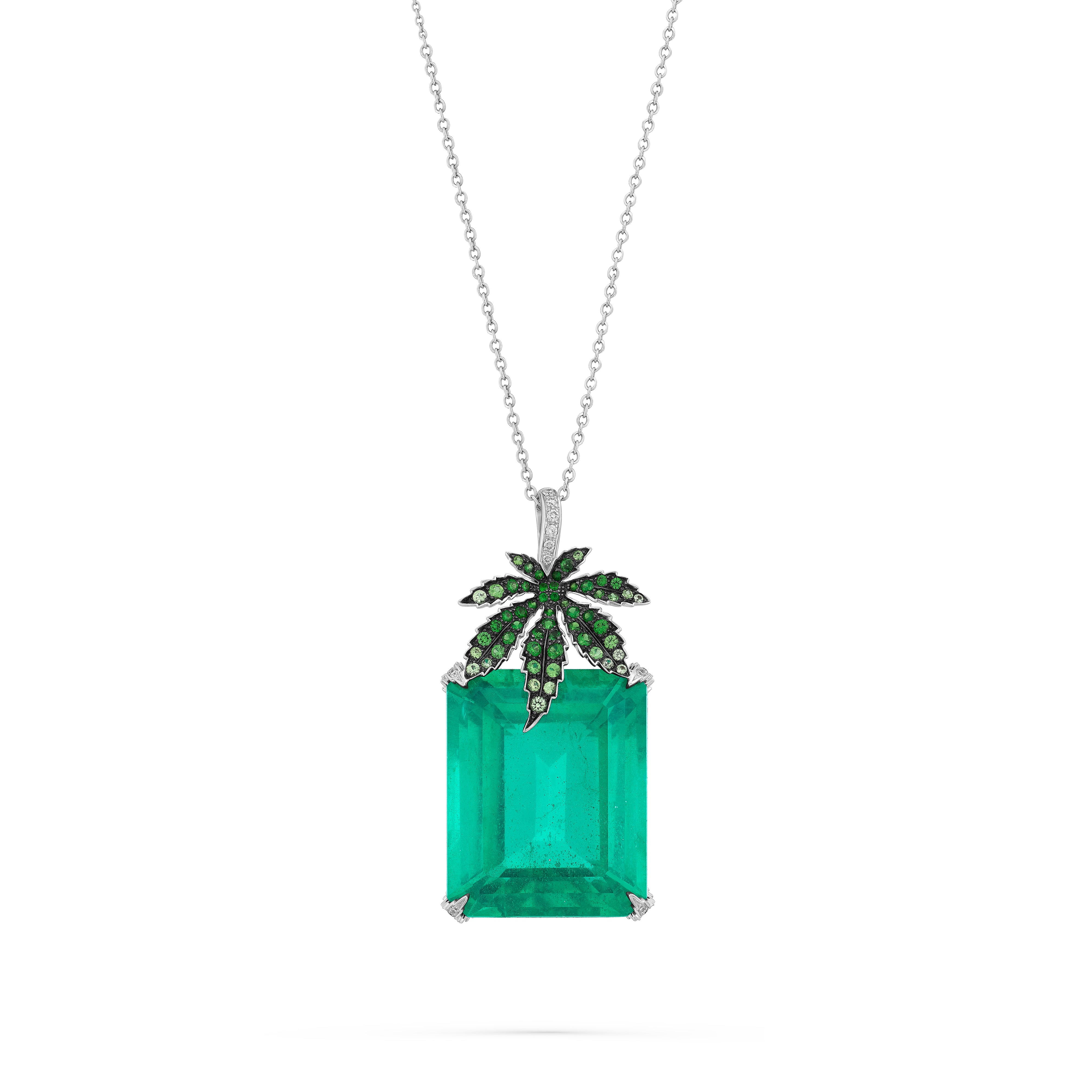 Pendant Leaf Green Topaz