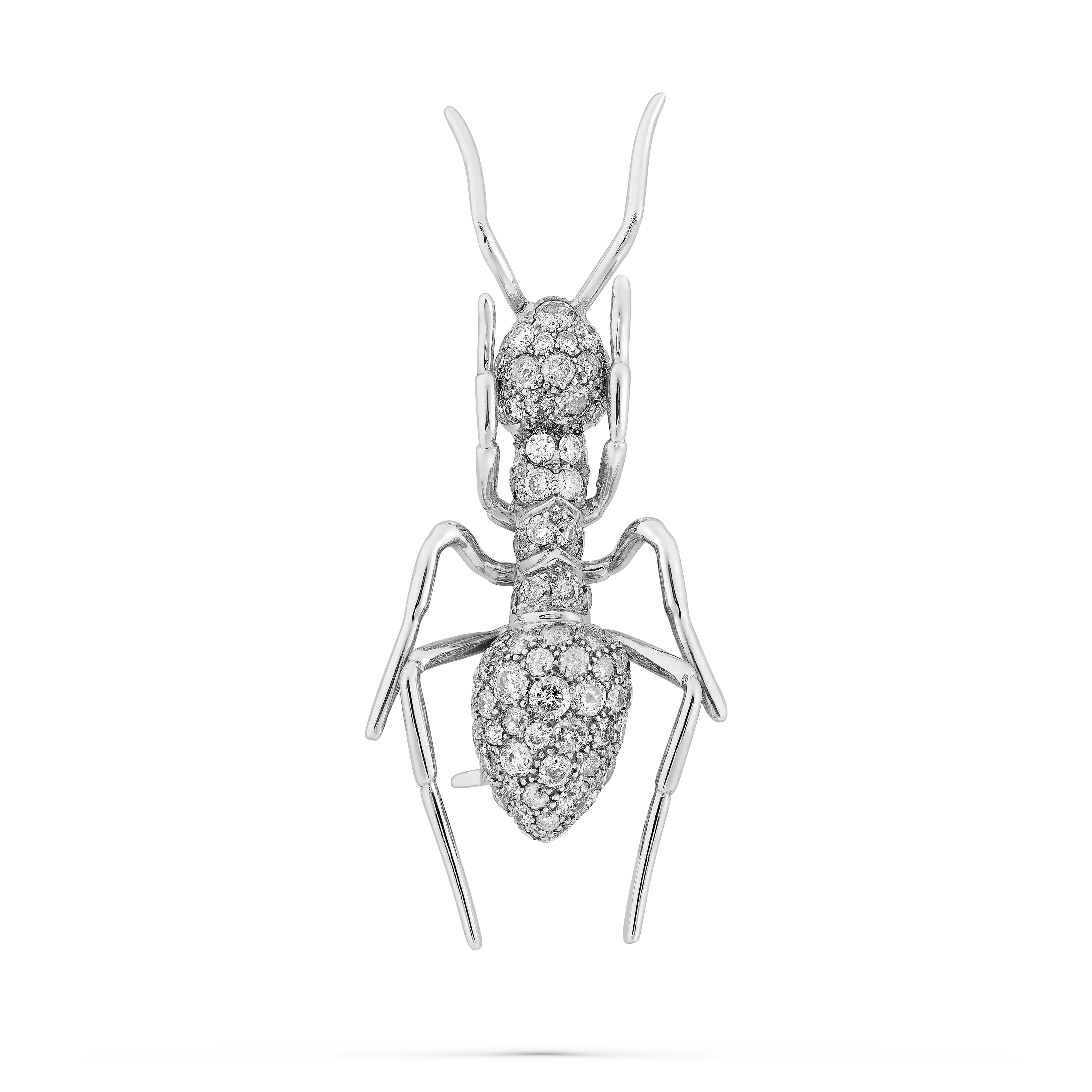 Brooch Ant Grey Diamond