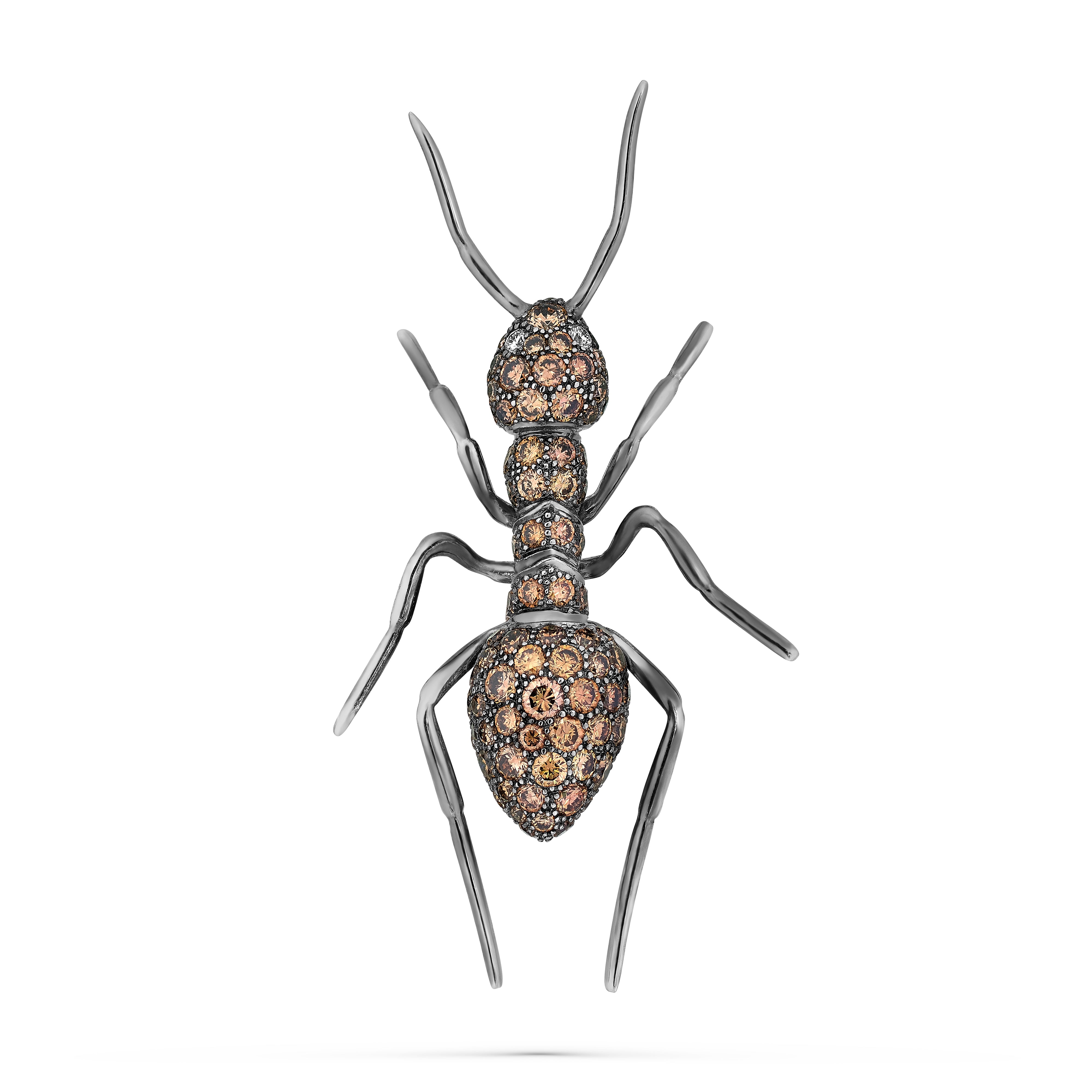Brooch Ant Brown Diamond