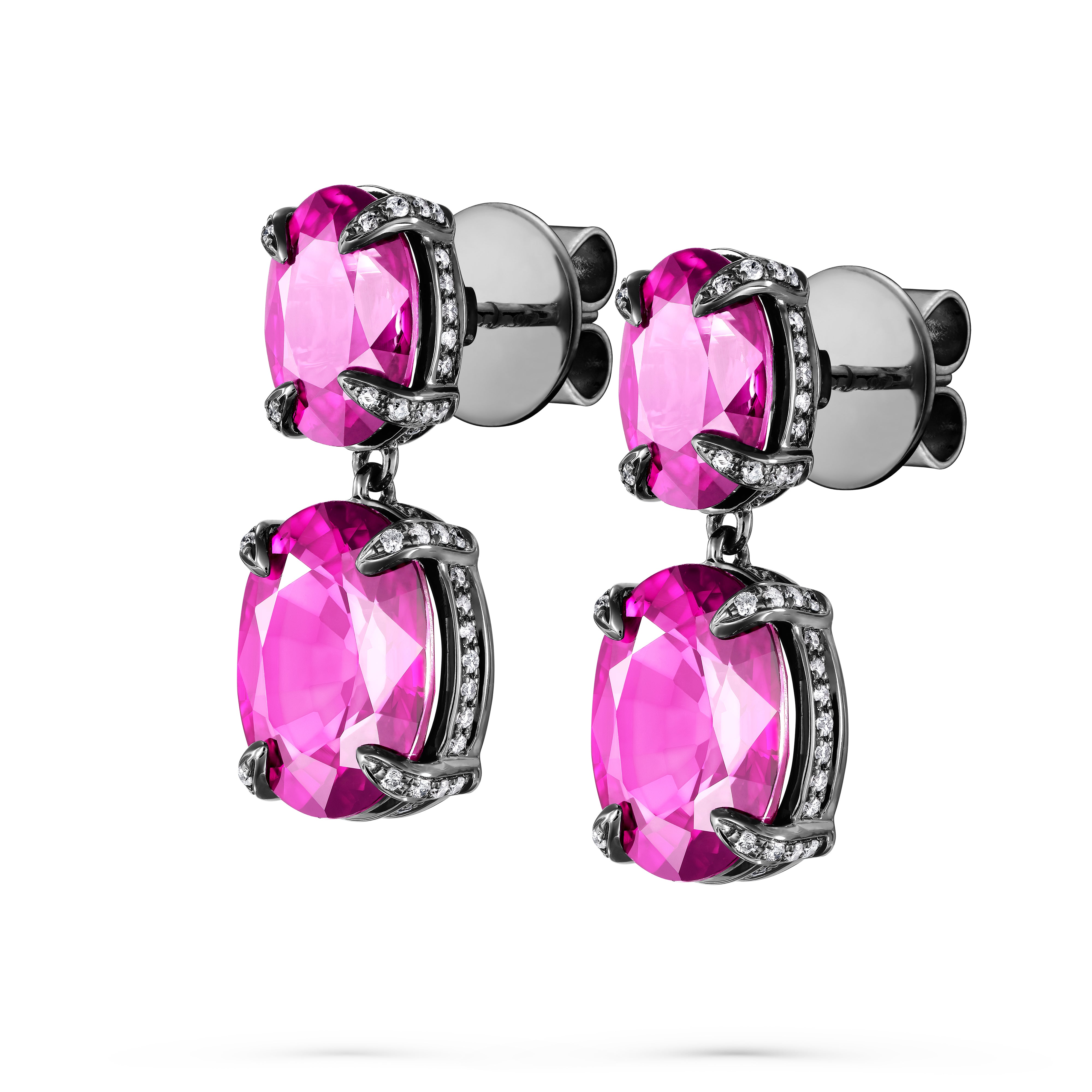 Earrings Rocky Reflection Pink Sapphires