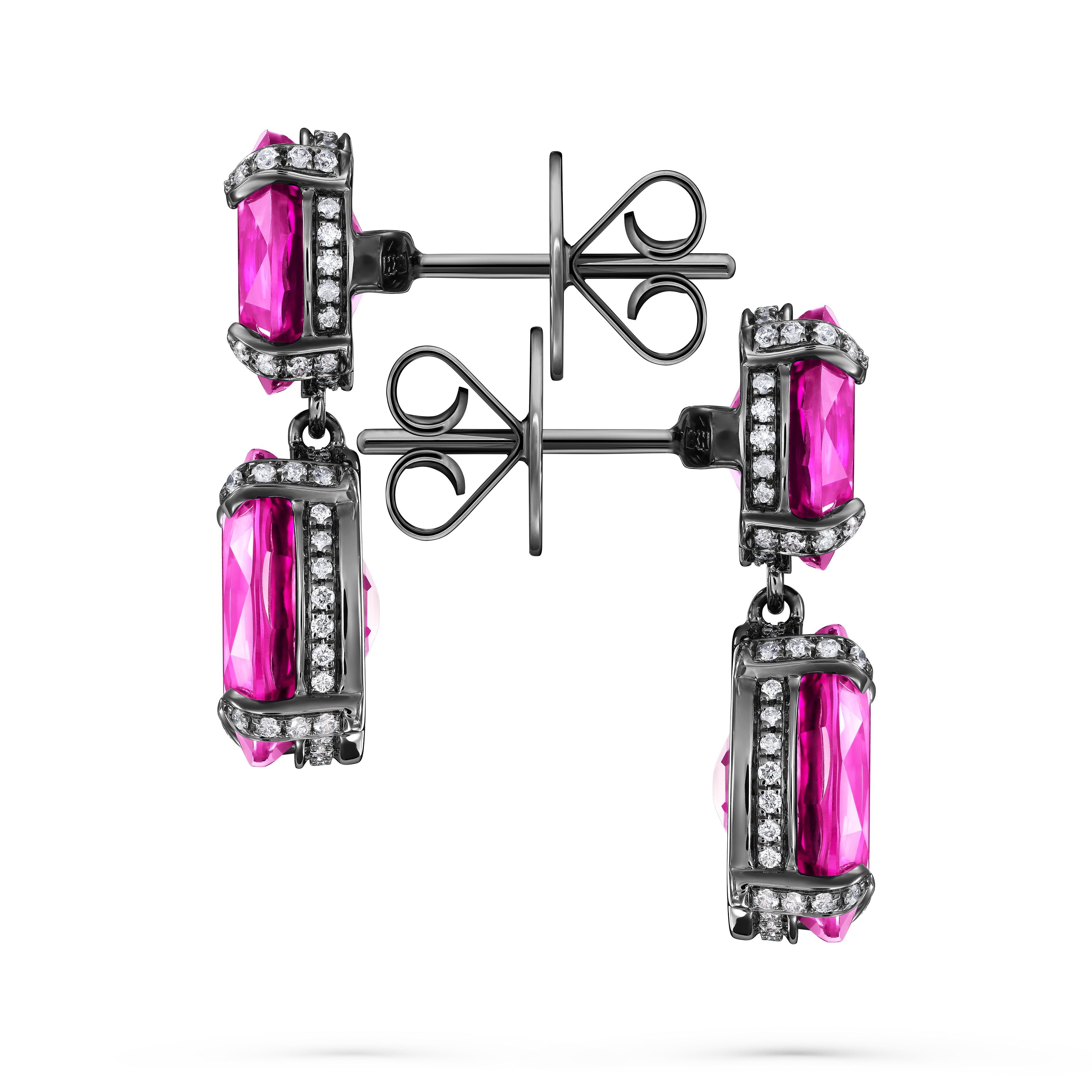 Earrings Rocky Reflection Pink Sapphires