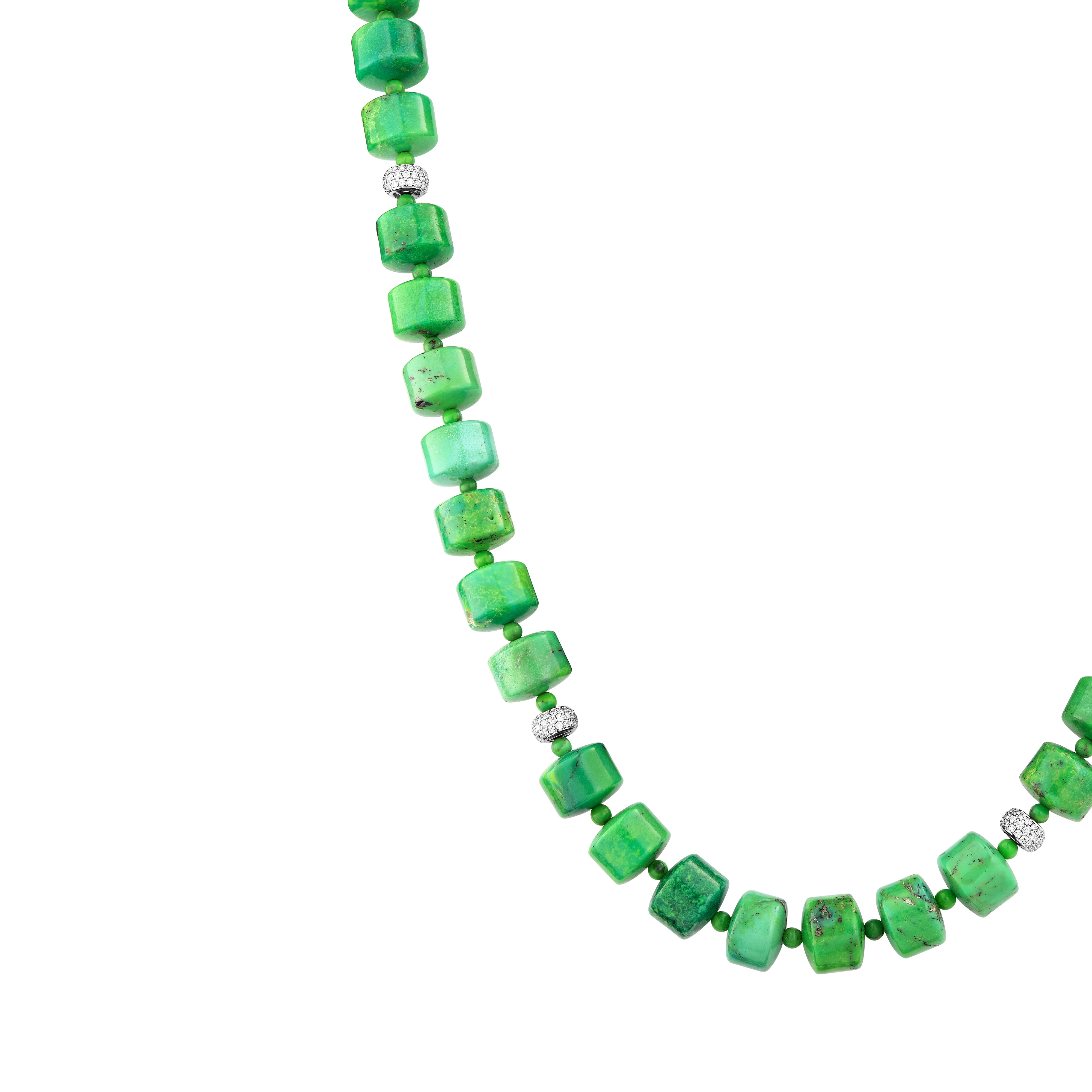 Necklace Barrel Green Turquoise