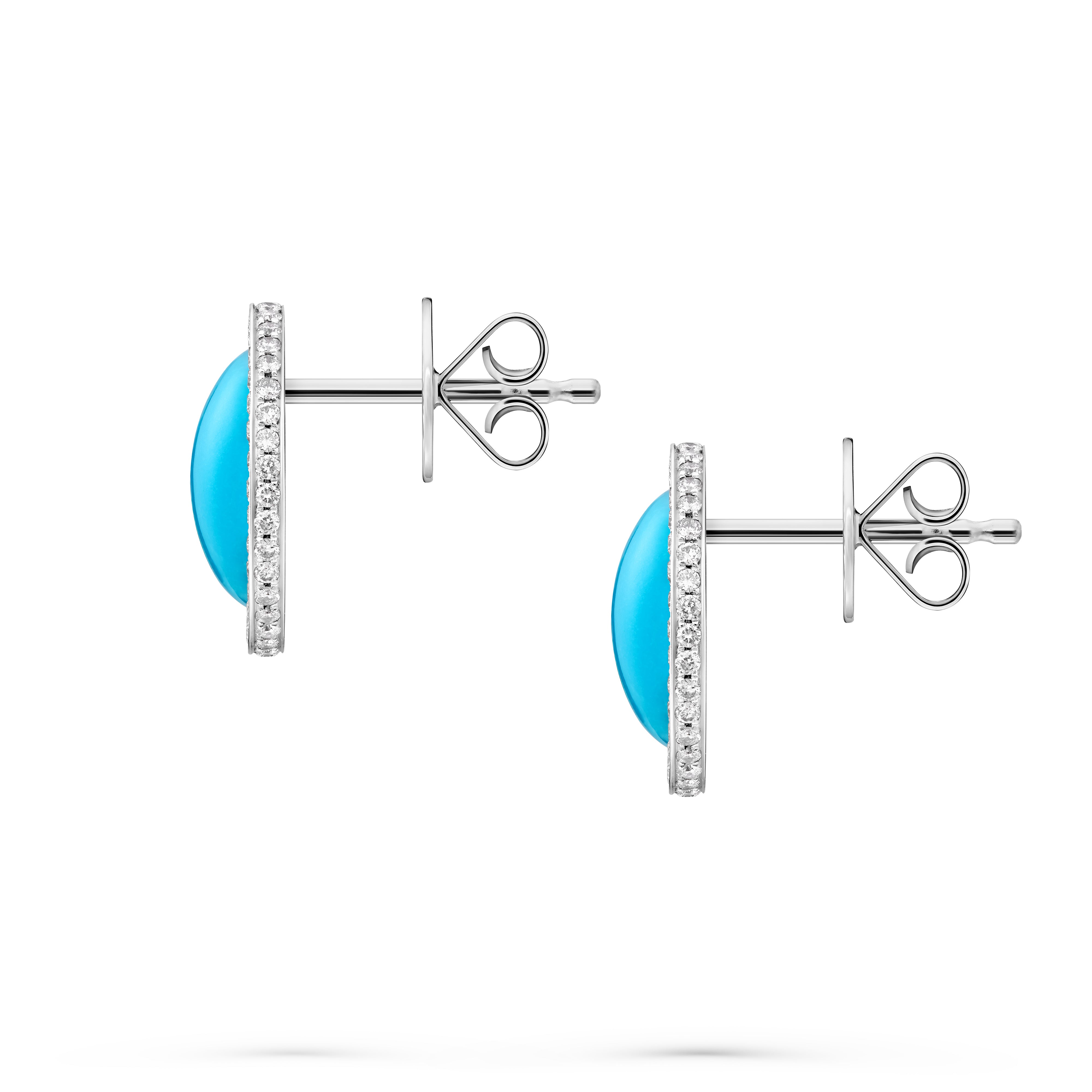 Earrings Round Blue Turquoise