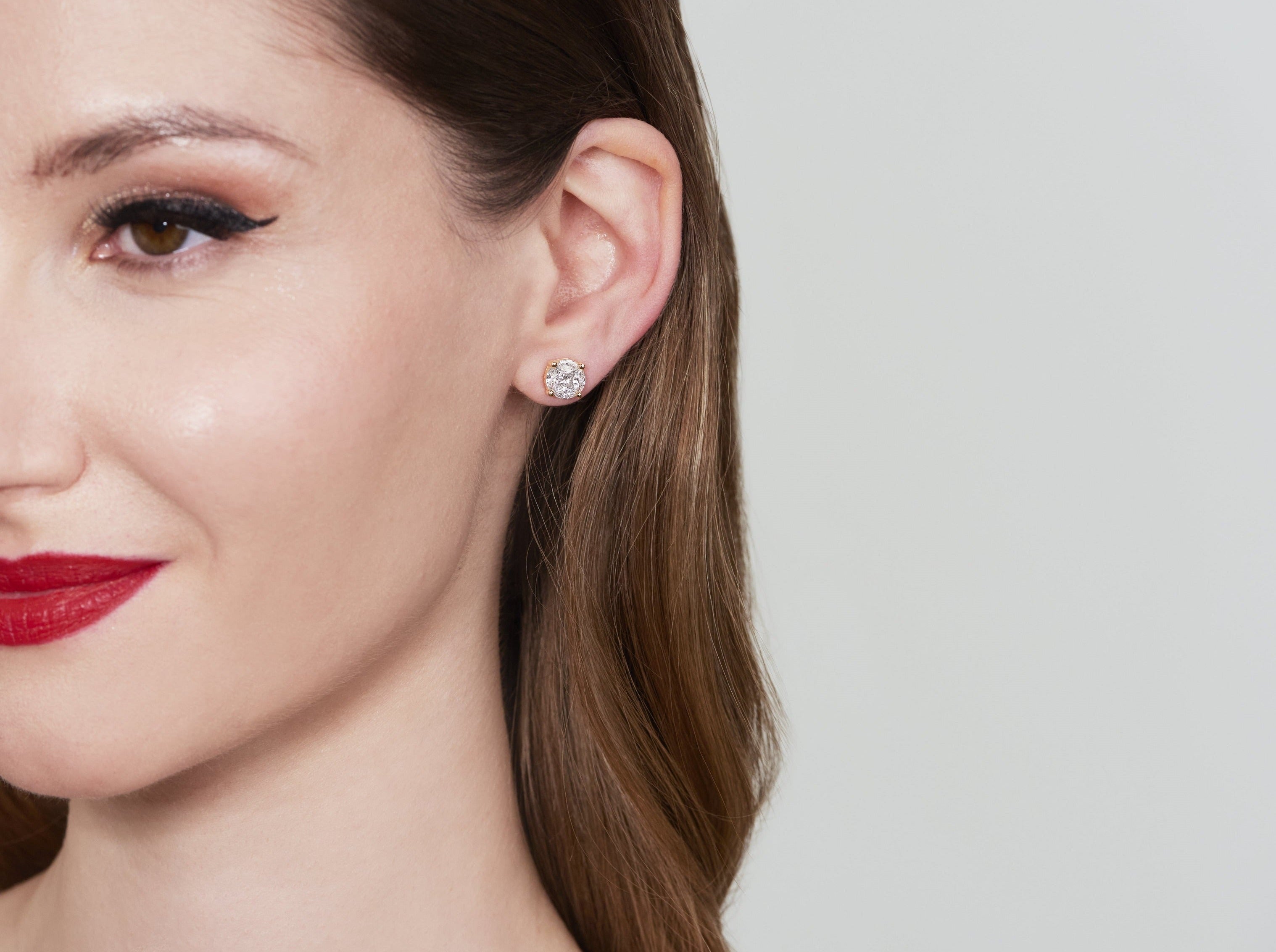 Earrings Pixie Dust "look like 2,00ct" Yellow Gold