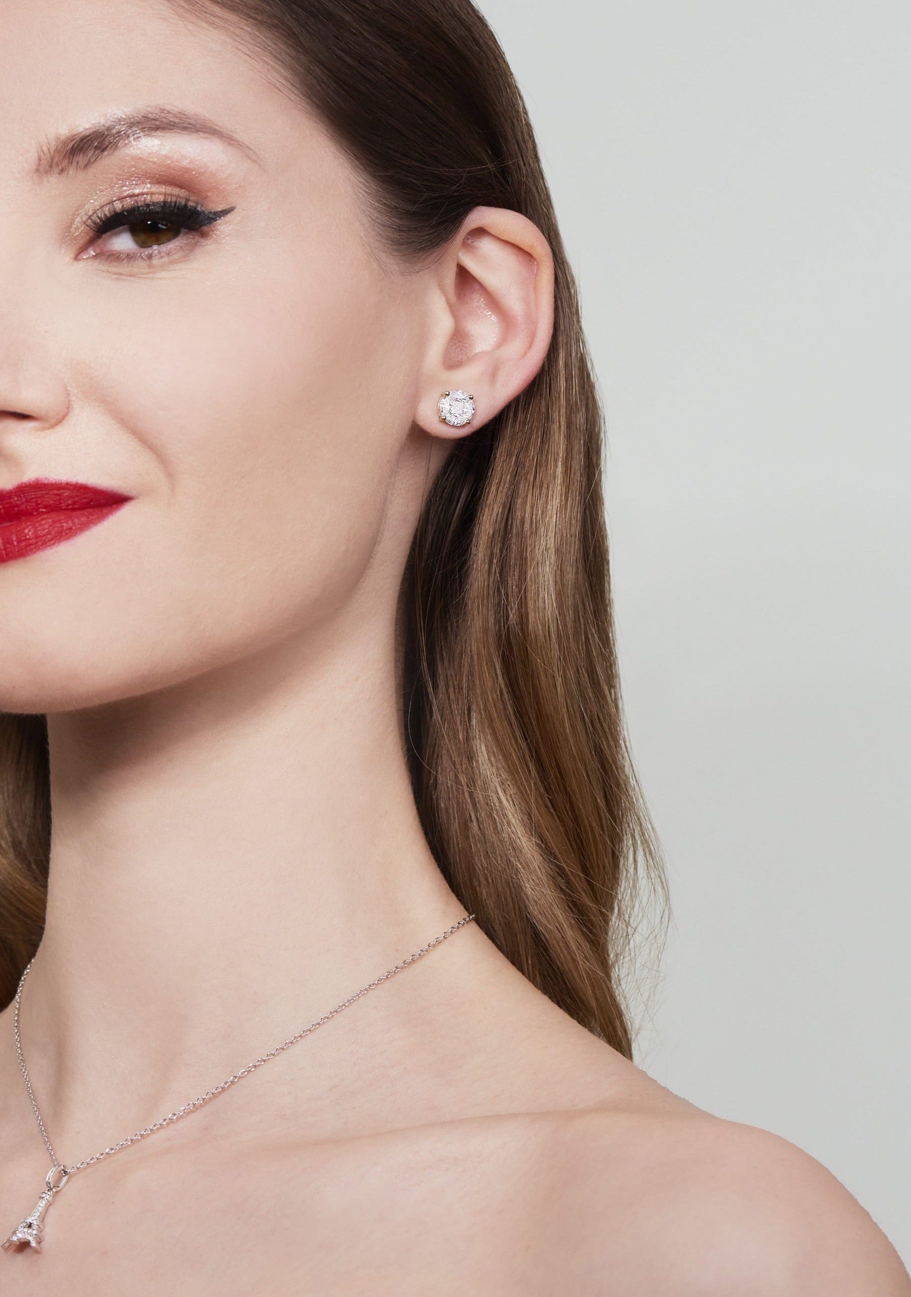 Earrings Pixie Dust "look like 1,00ct" Yellow Gold