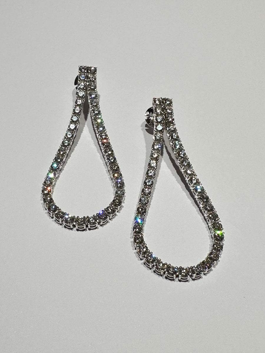 Custom made Earrings Loop of Diamonds