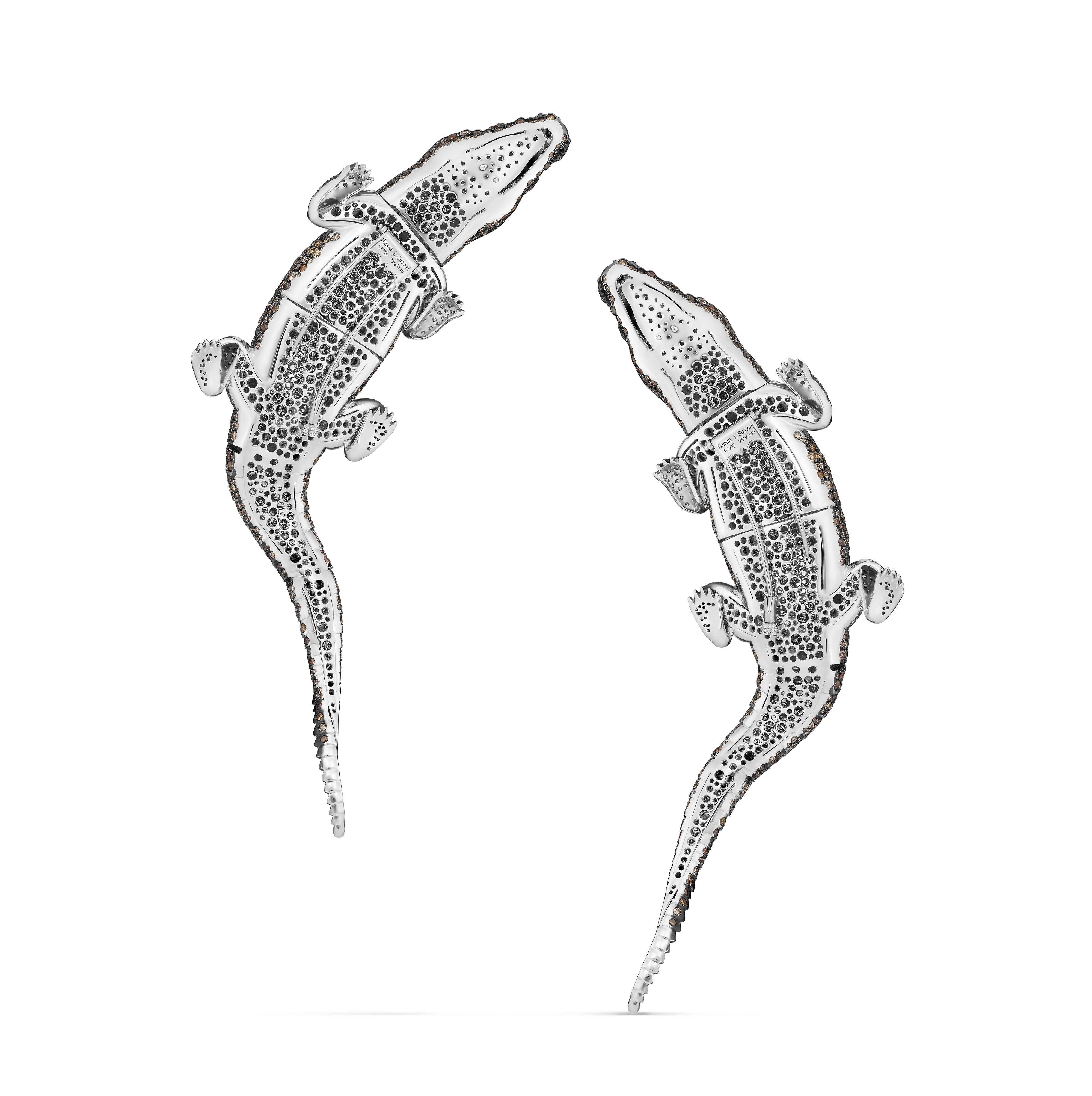 Brooch Crocodile Twin
