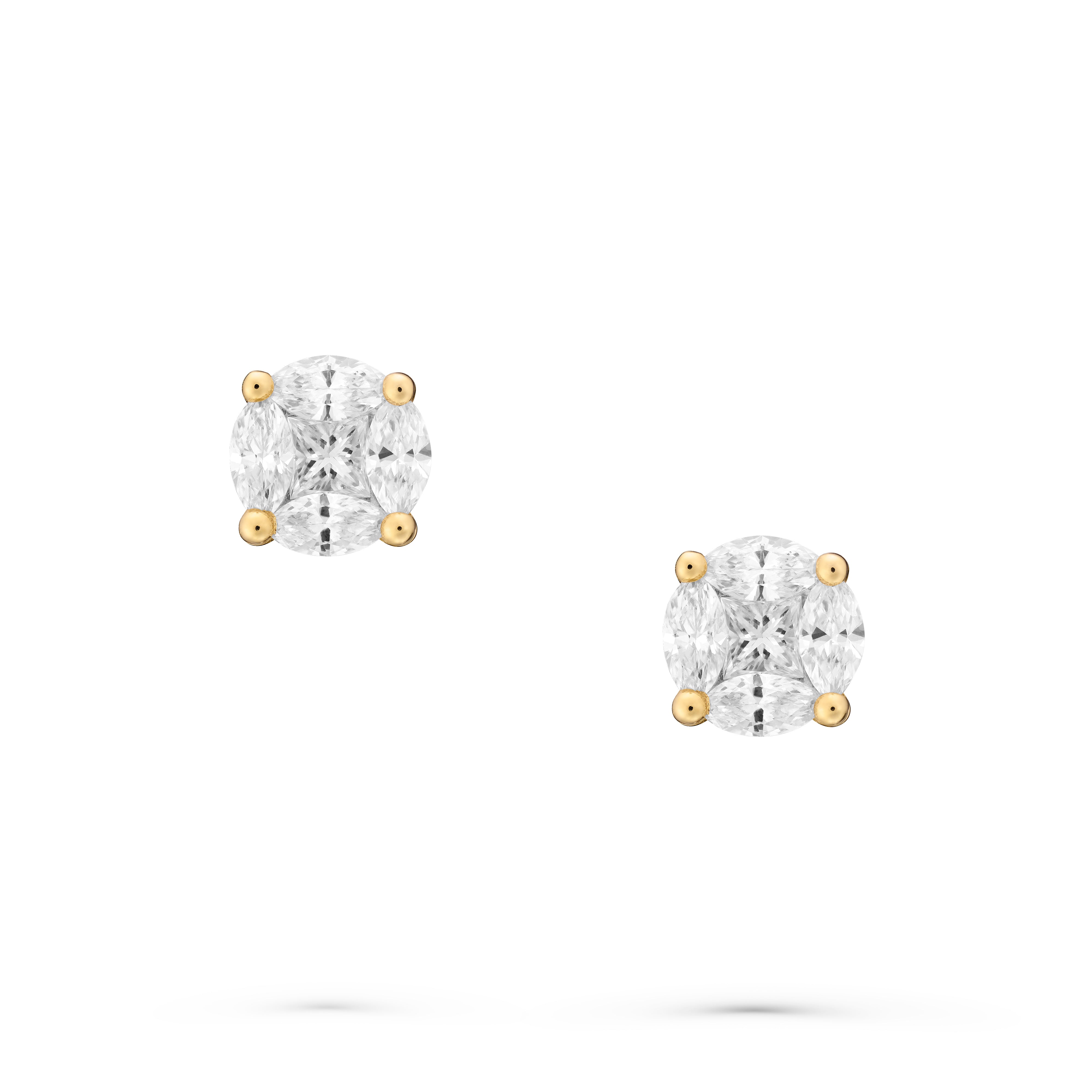 Earrings Pixie Dust "look like 0,5ct" Yellow Gold