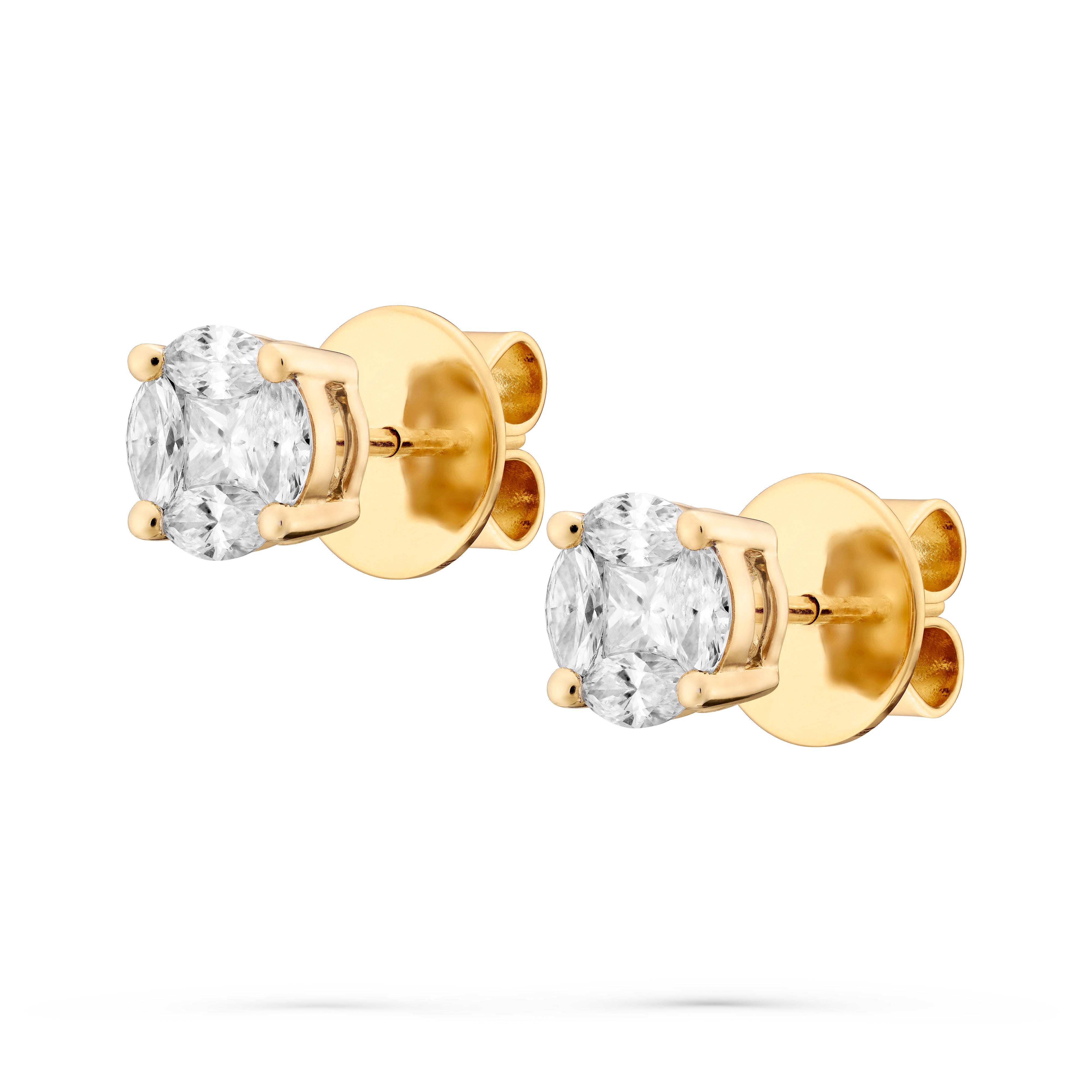 Earrings Pixie Dust "look like 1,00ct" Yellow Gold