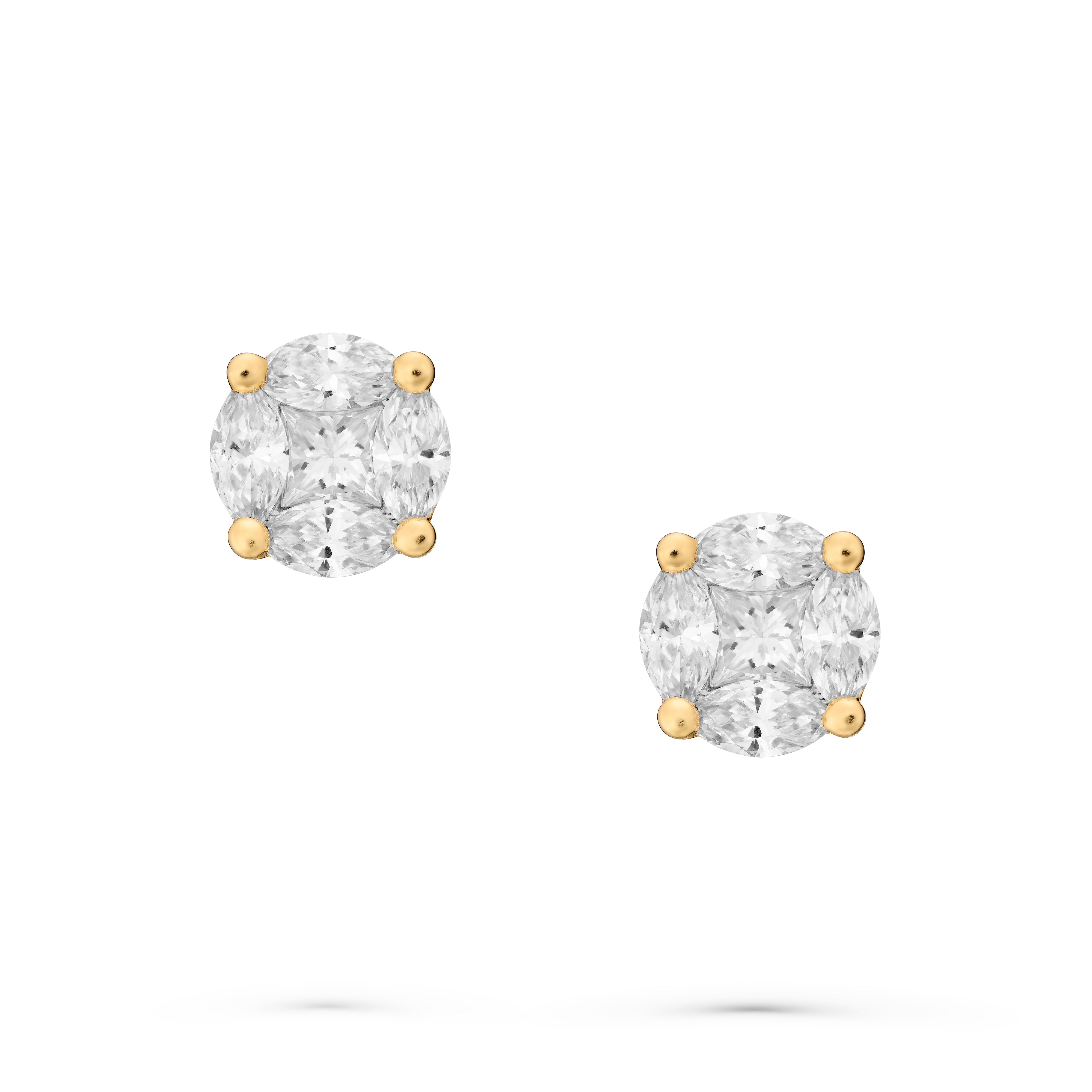 Earrings Pixie Dust "look like 1,00ct" Yellow Gold