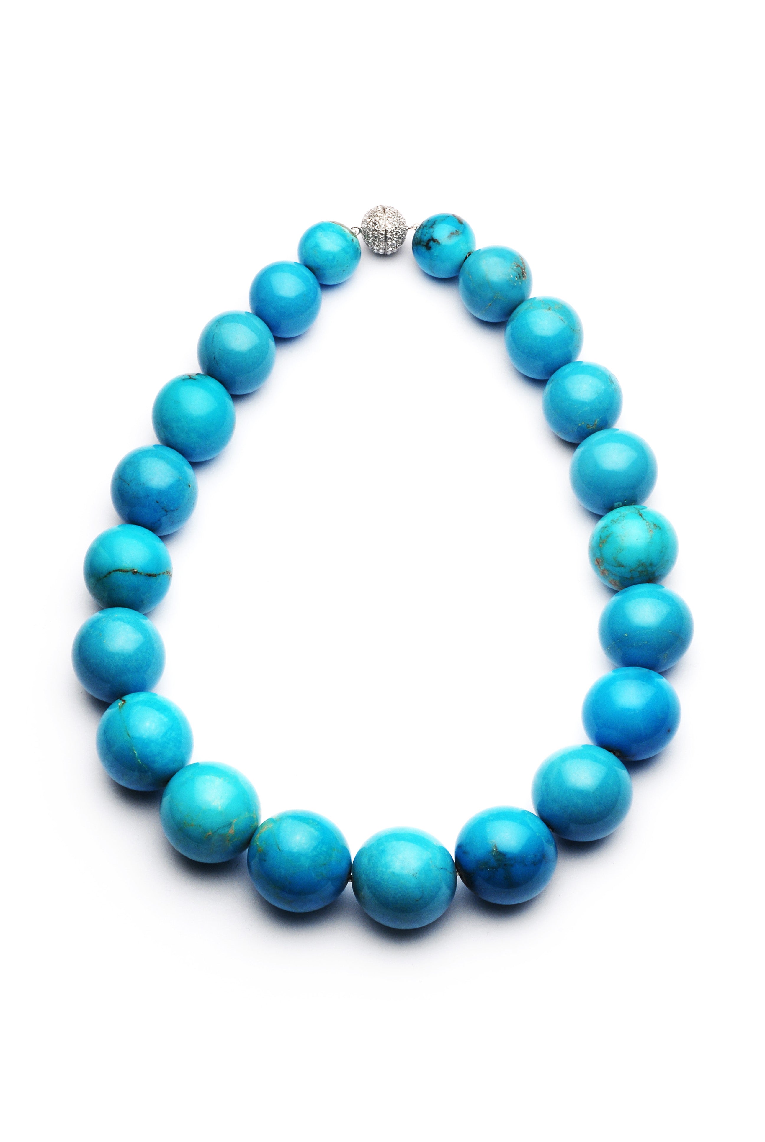 Necklace Blue Turquoise Globes