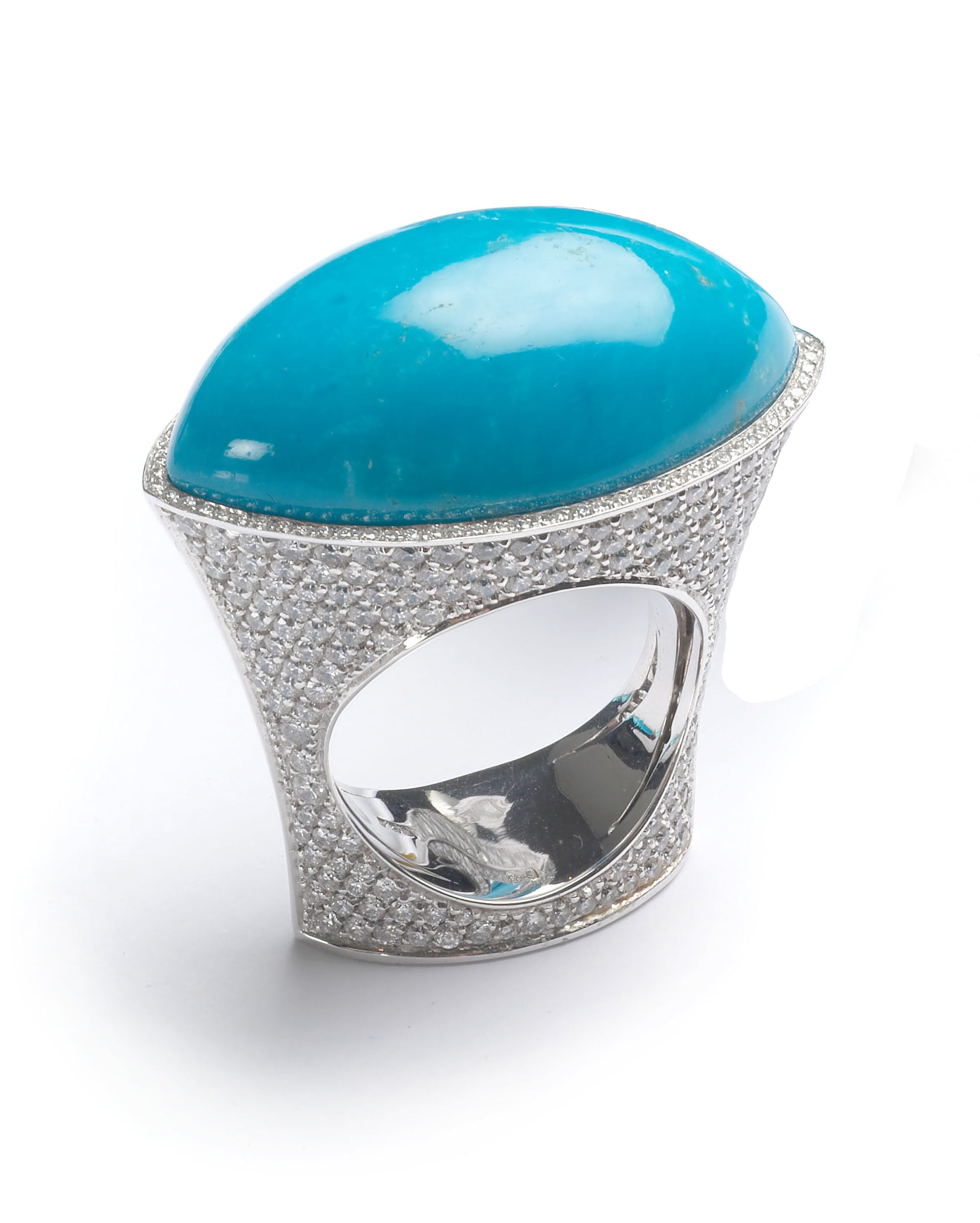 Ring Navettine Blue Turquoise #54