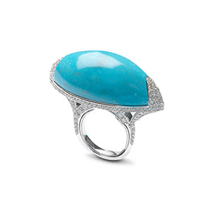 Ring Navette Blue Turquoise