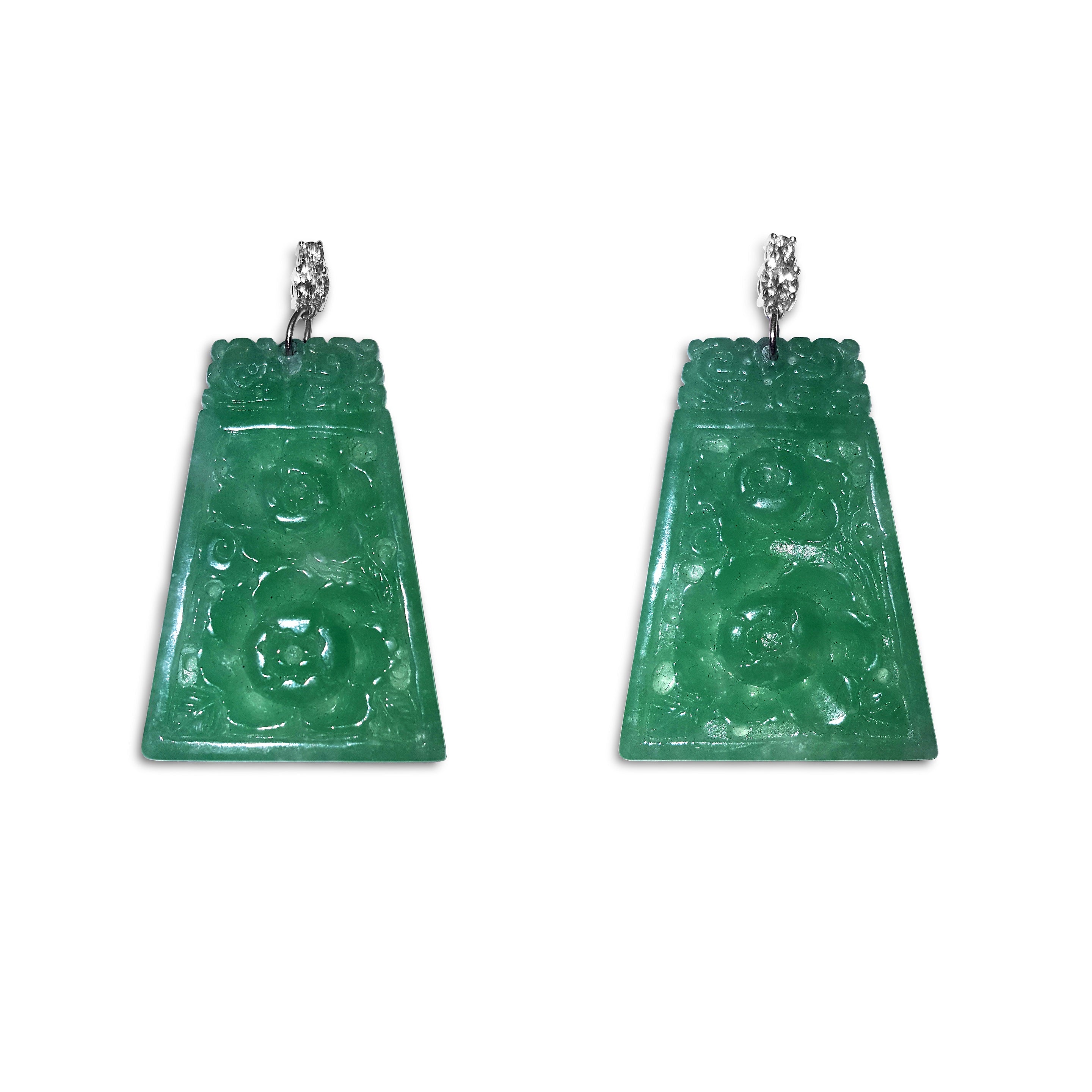 Earrings Ninette Green Jade