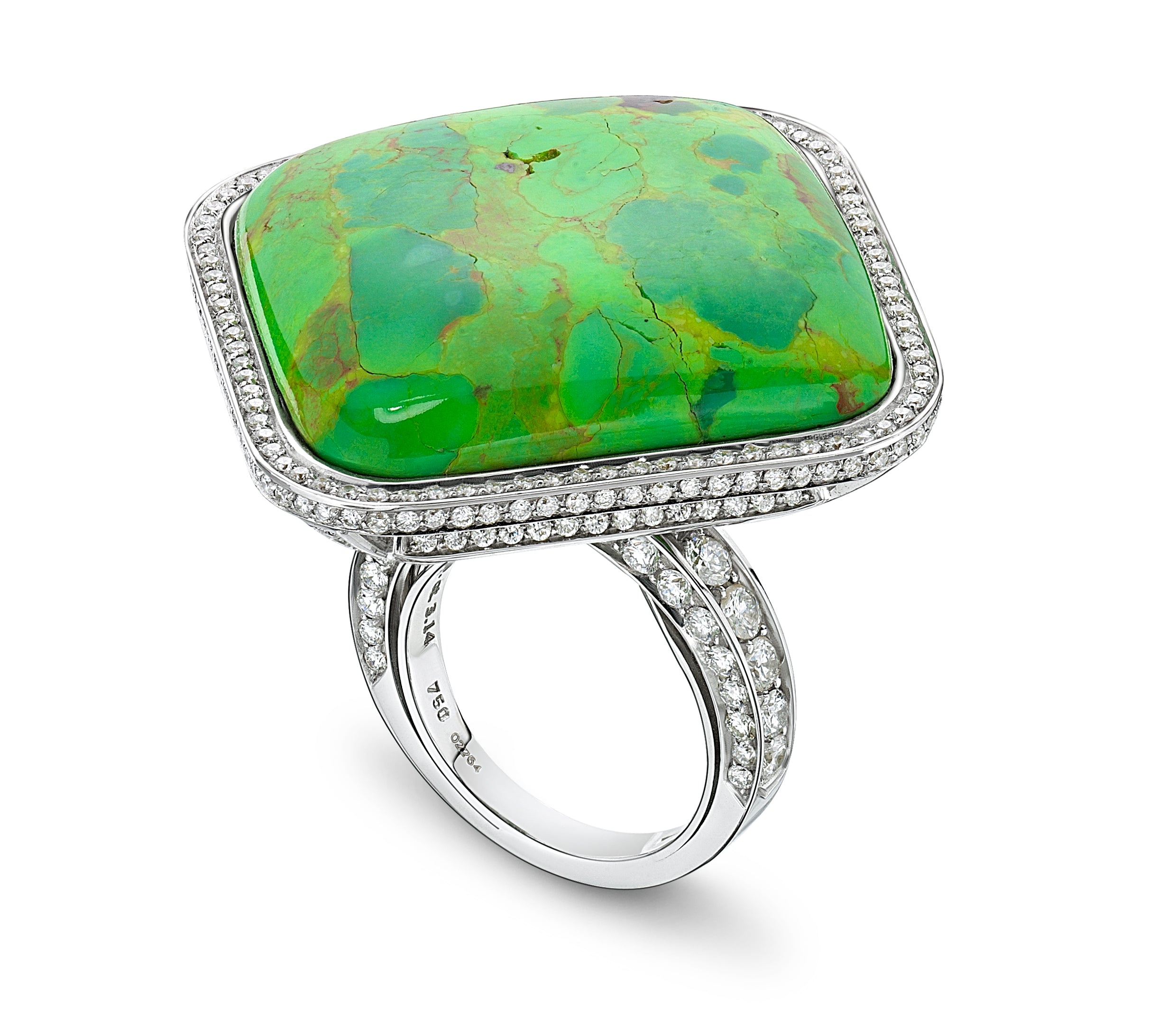 Ring Rhombus Green Turquoise #53