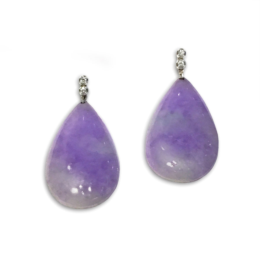 Earrings 2 Lavender Jade Drops