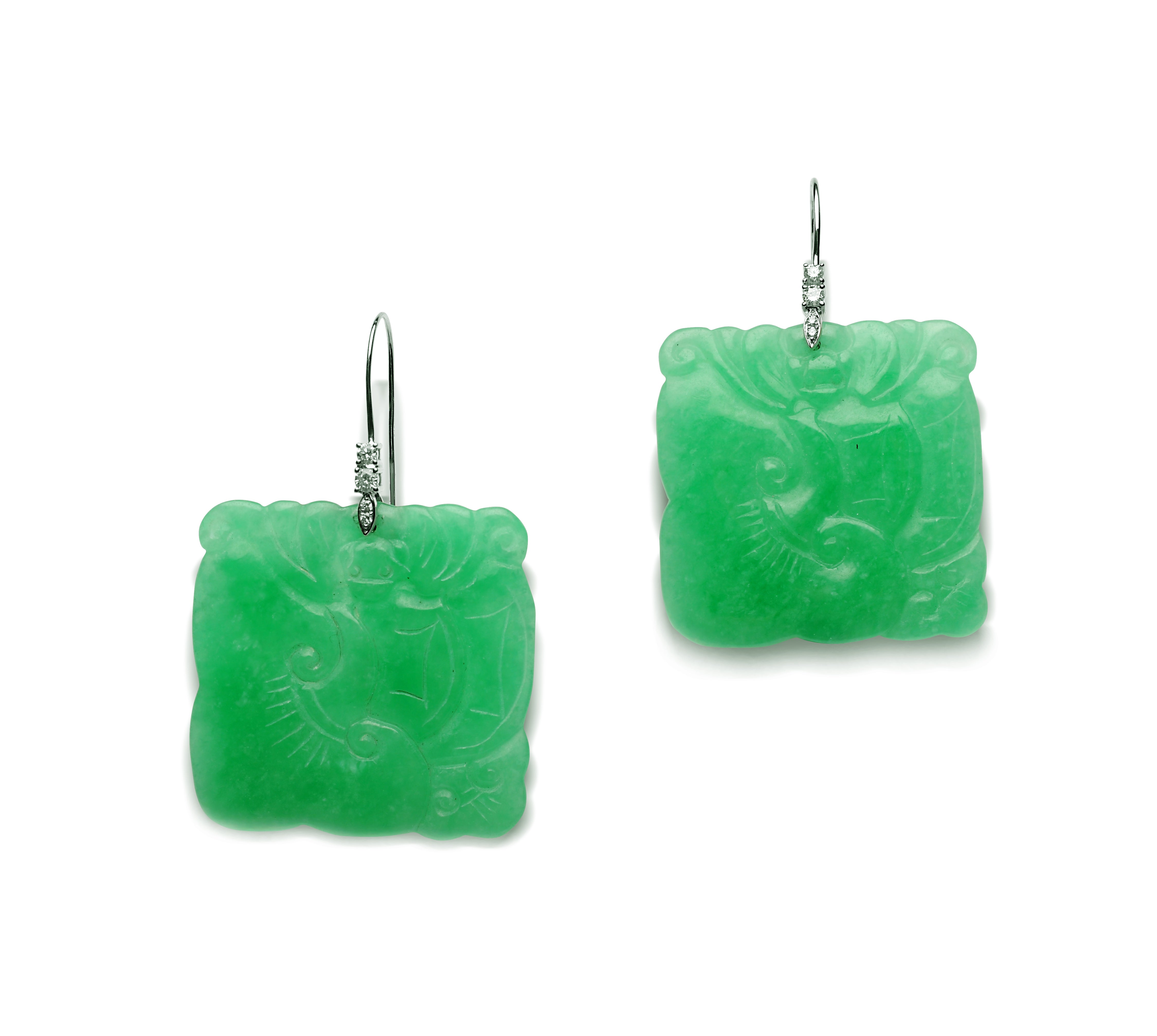 Earrings Ninette Green Jade