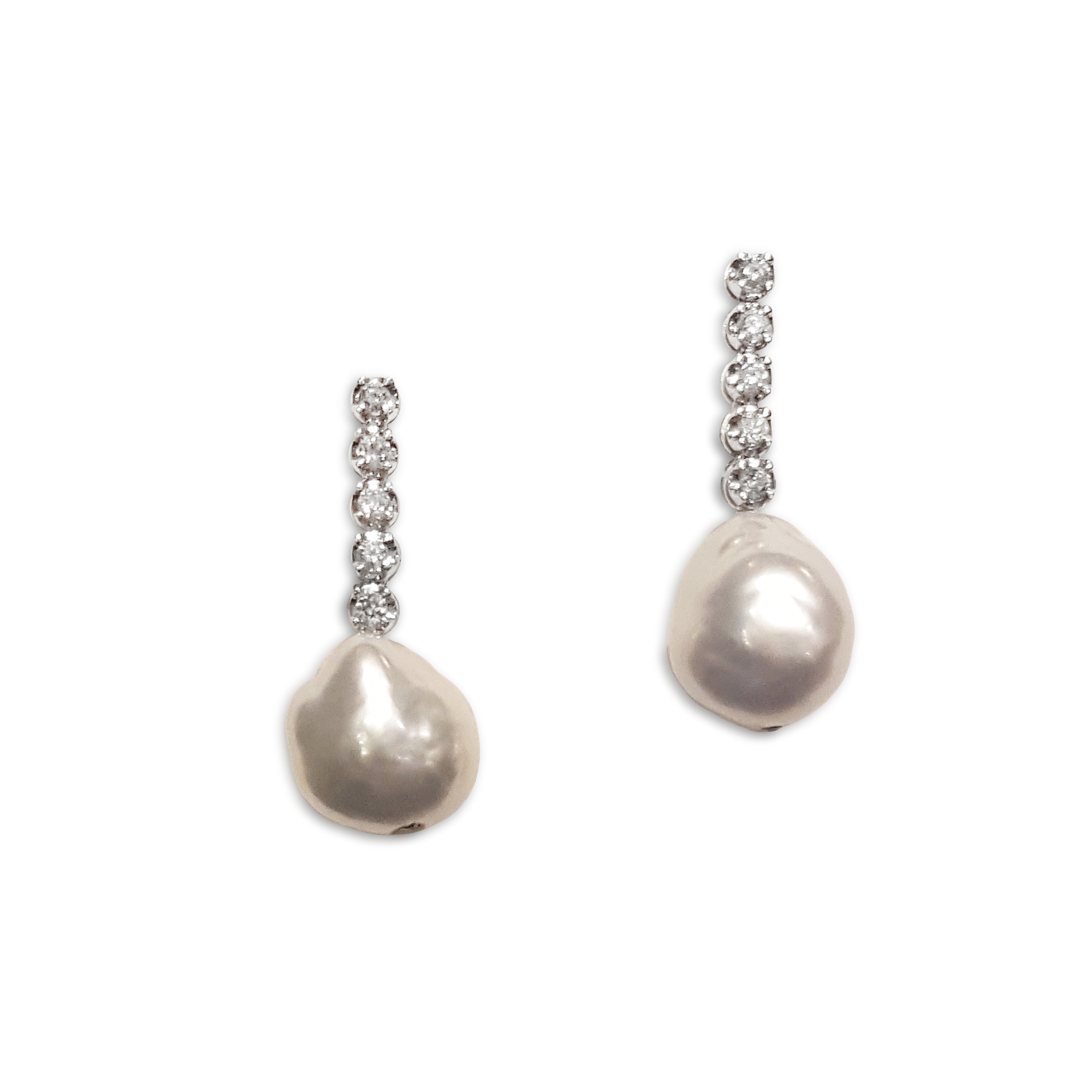 Earrings Southsea Barock Pearl Grey