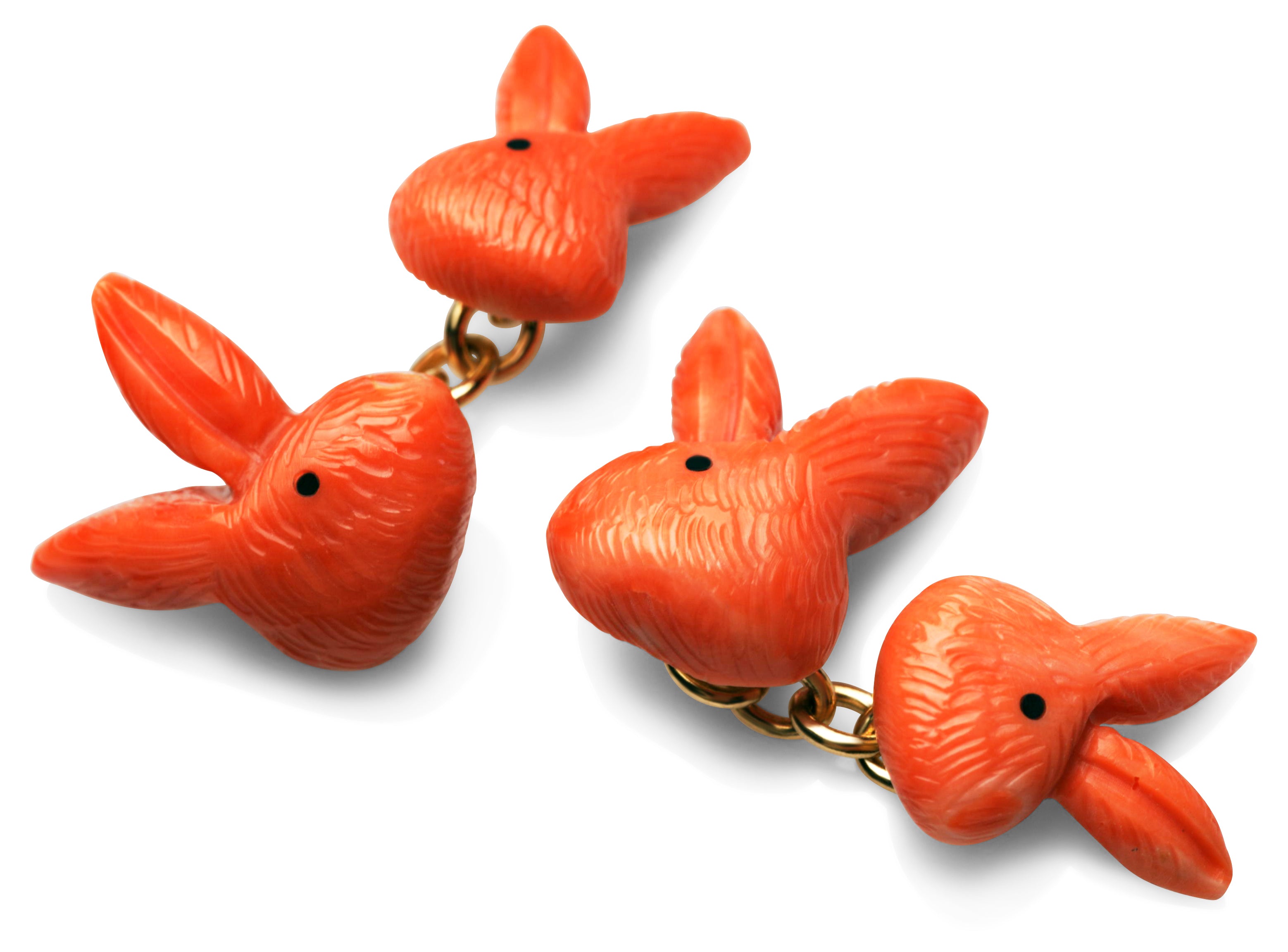 Cufflinks Rabbit Coral