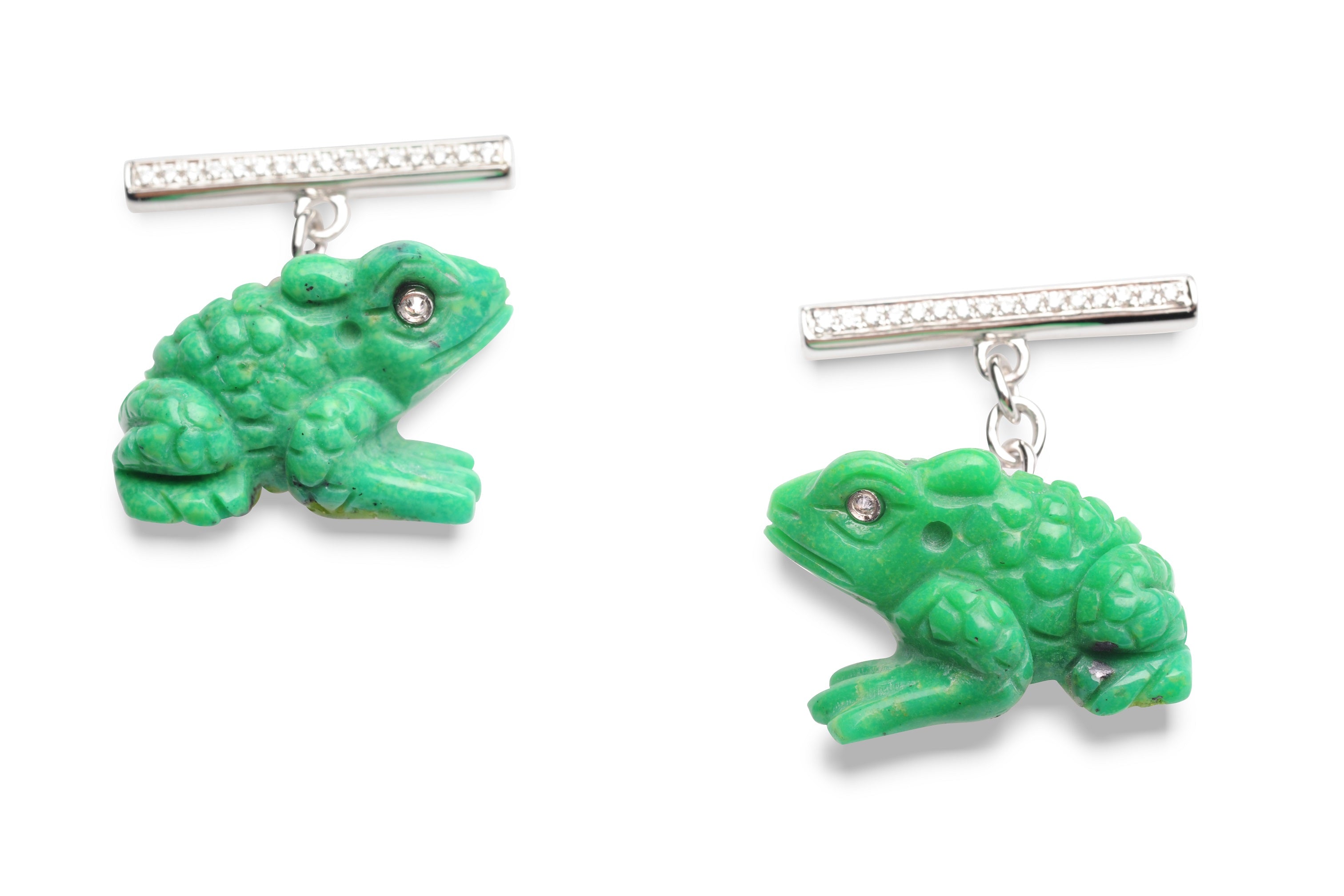 Cufflinks Frog Green Turquoise