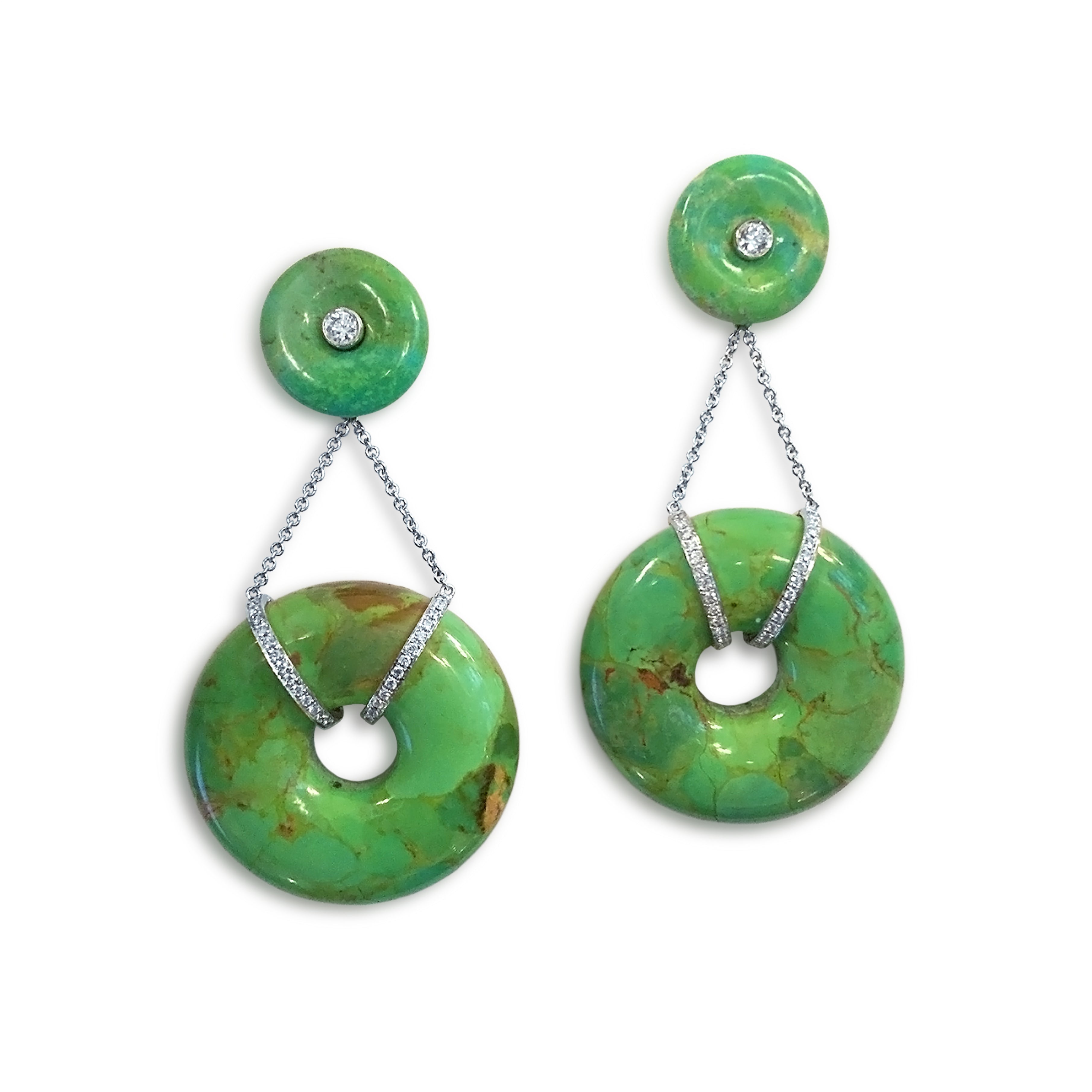 Earrings Rondala Green Turquoise