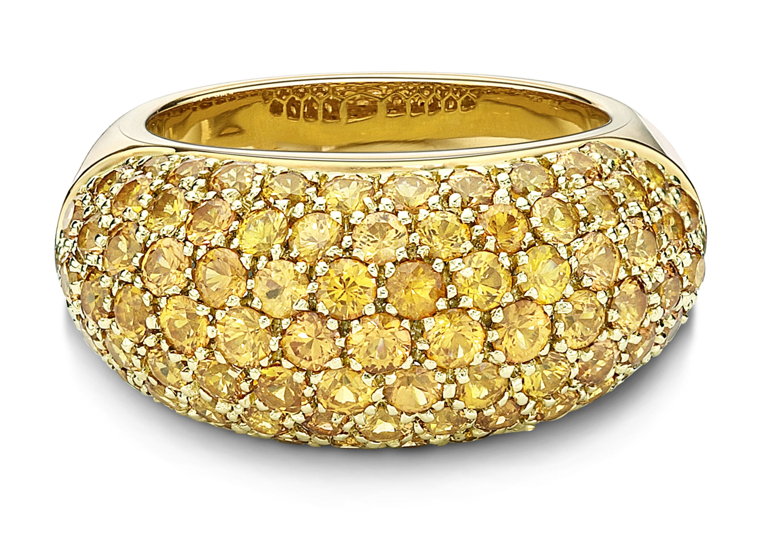 Ring Pavé Wide Yellow Sapphire #55