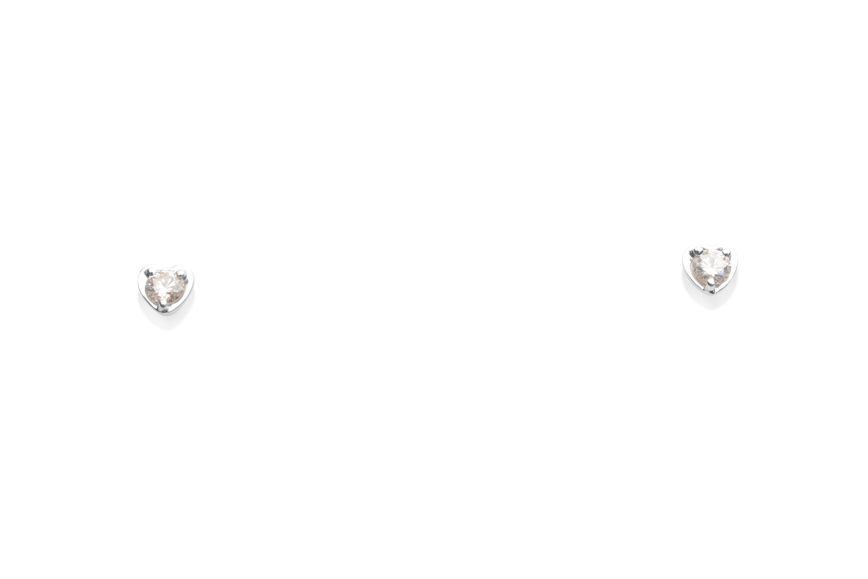 Earrings Solitaire Studs 0,05ct Heart
