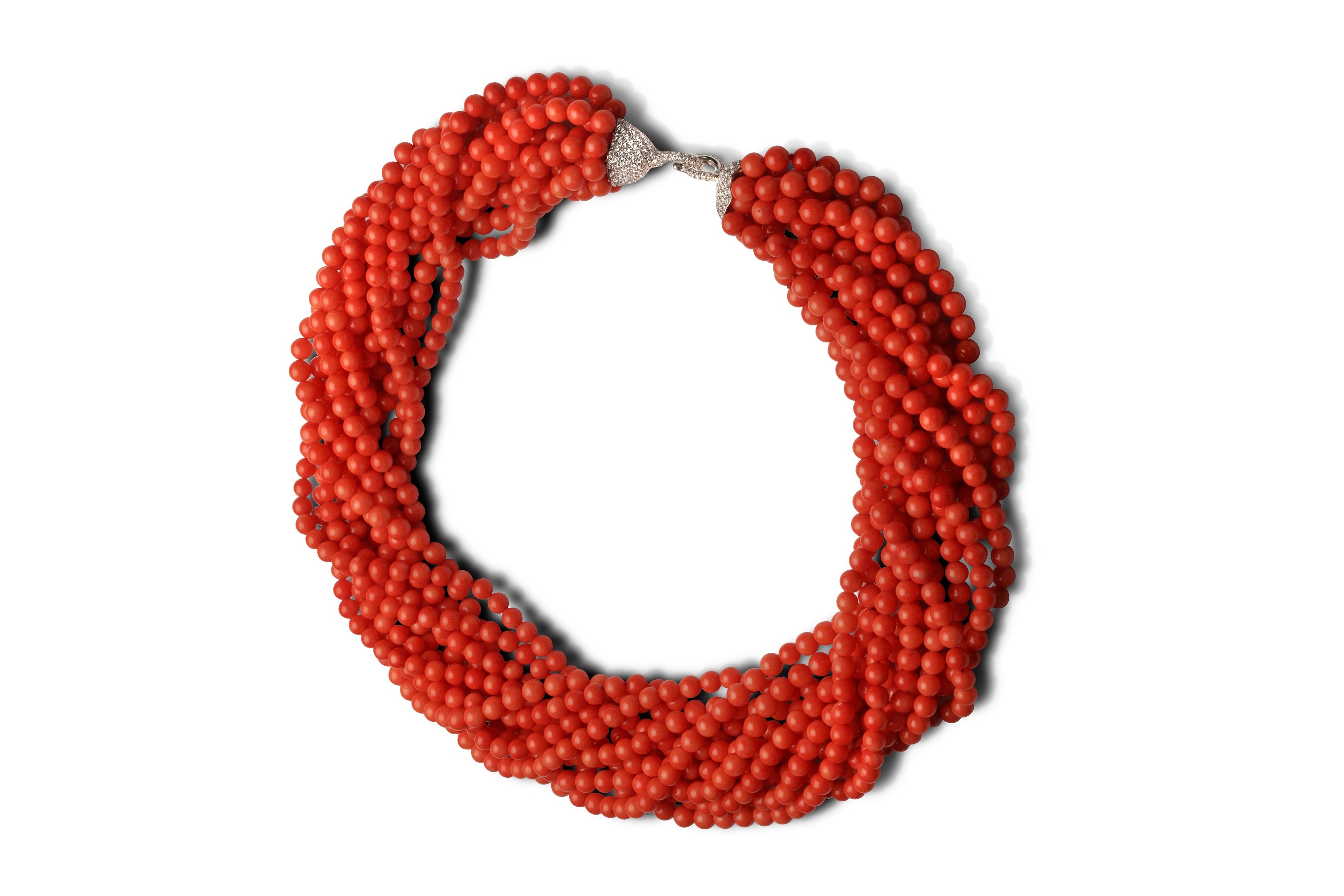 Necklace Burned Coral 12 Rows